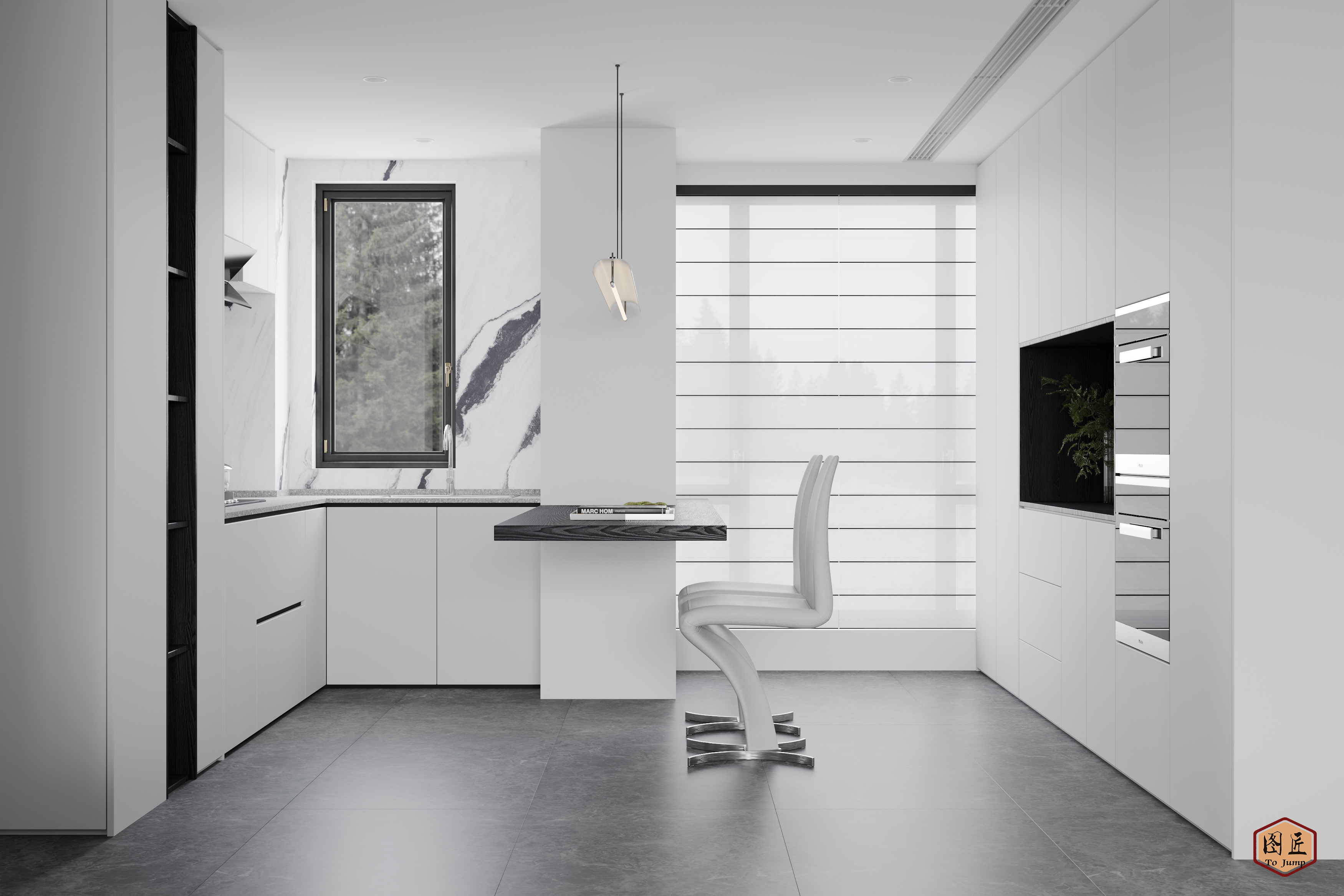 现代极简客餐厅设计-4