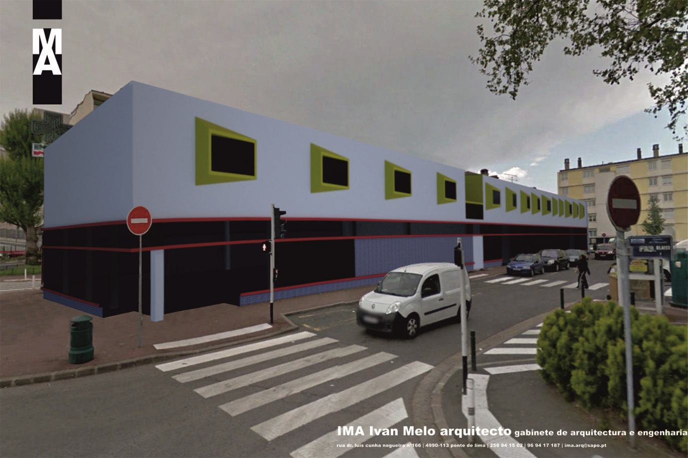 南特雷商业商店与学生住宅的现代设计-7