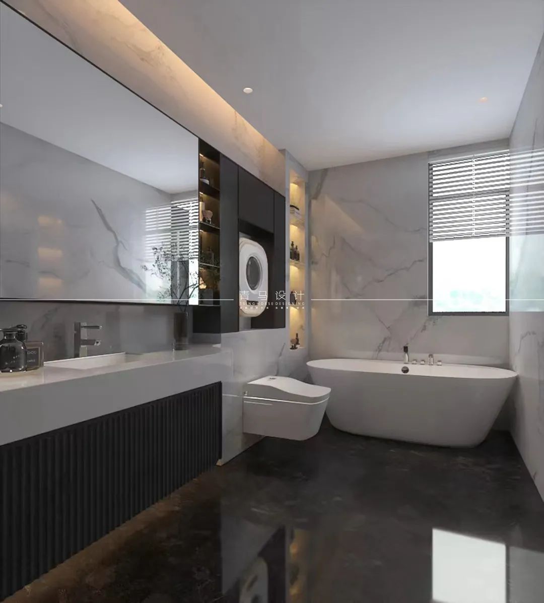 河与墅·王清玉设计·现代简约·200㎡中叠丨青马别墅空间设计-78