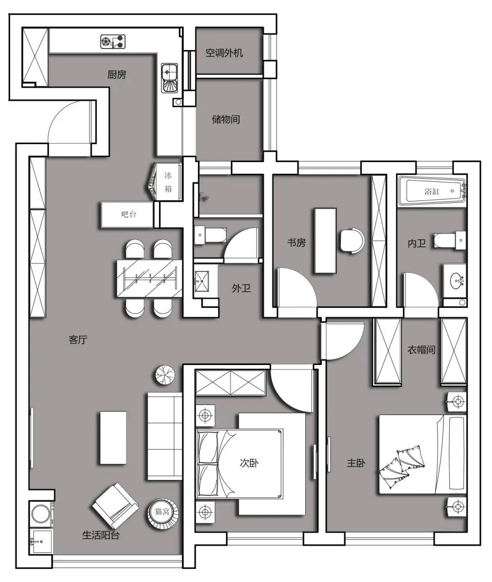 时光梦境中的简约温馨家居设计丨中国苏州丨一贝设计-3
