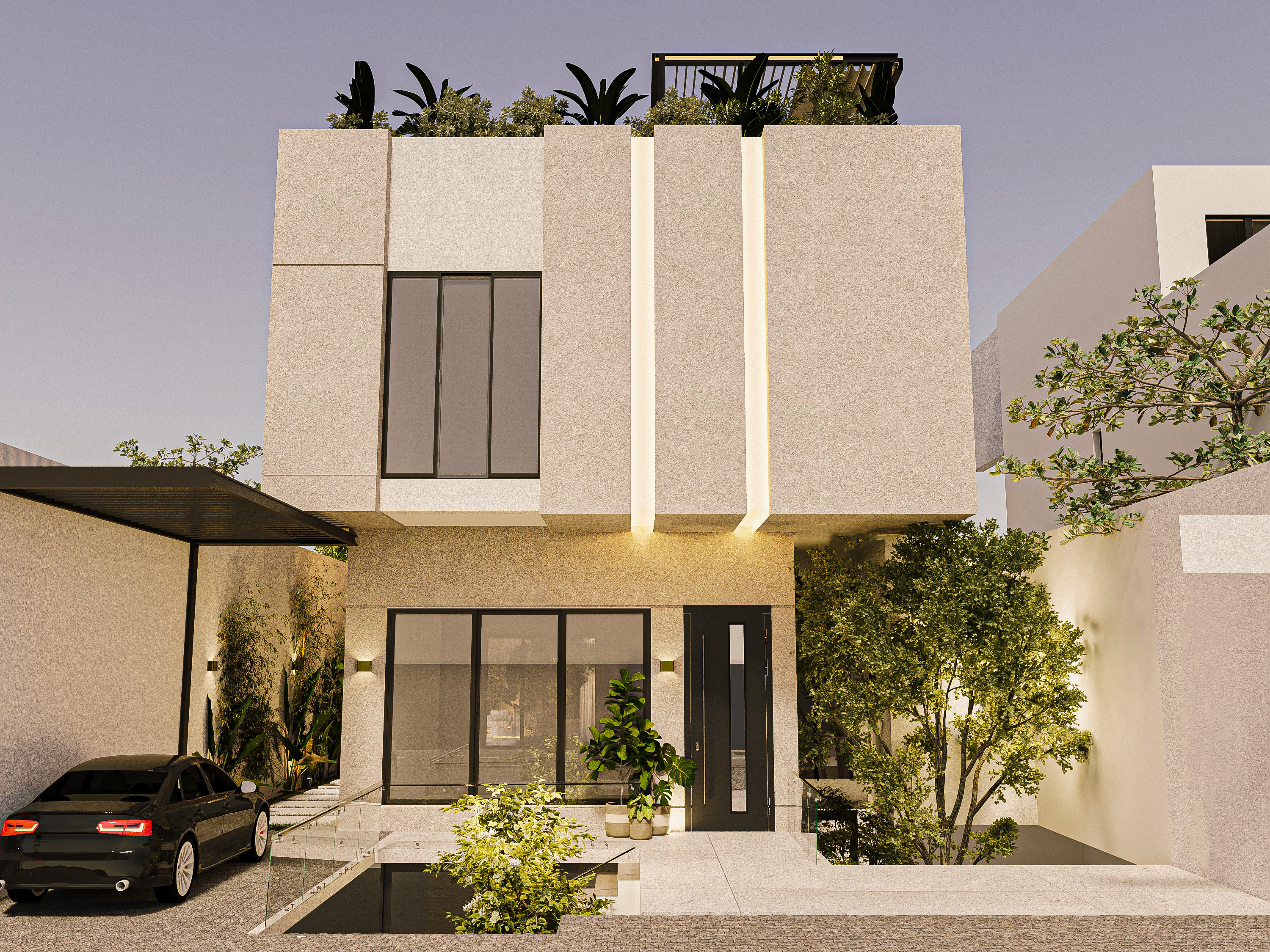 现代住宅别墅外观设计丨沙特阿拉伯利雅得丨One Sixty  one Interiors-5