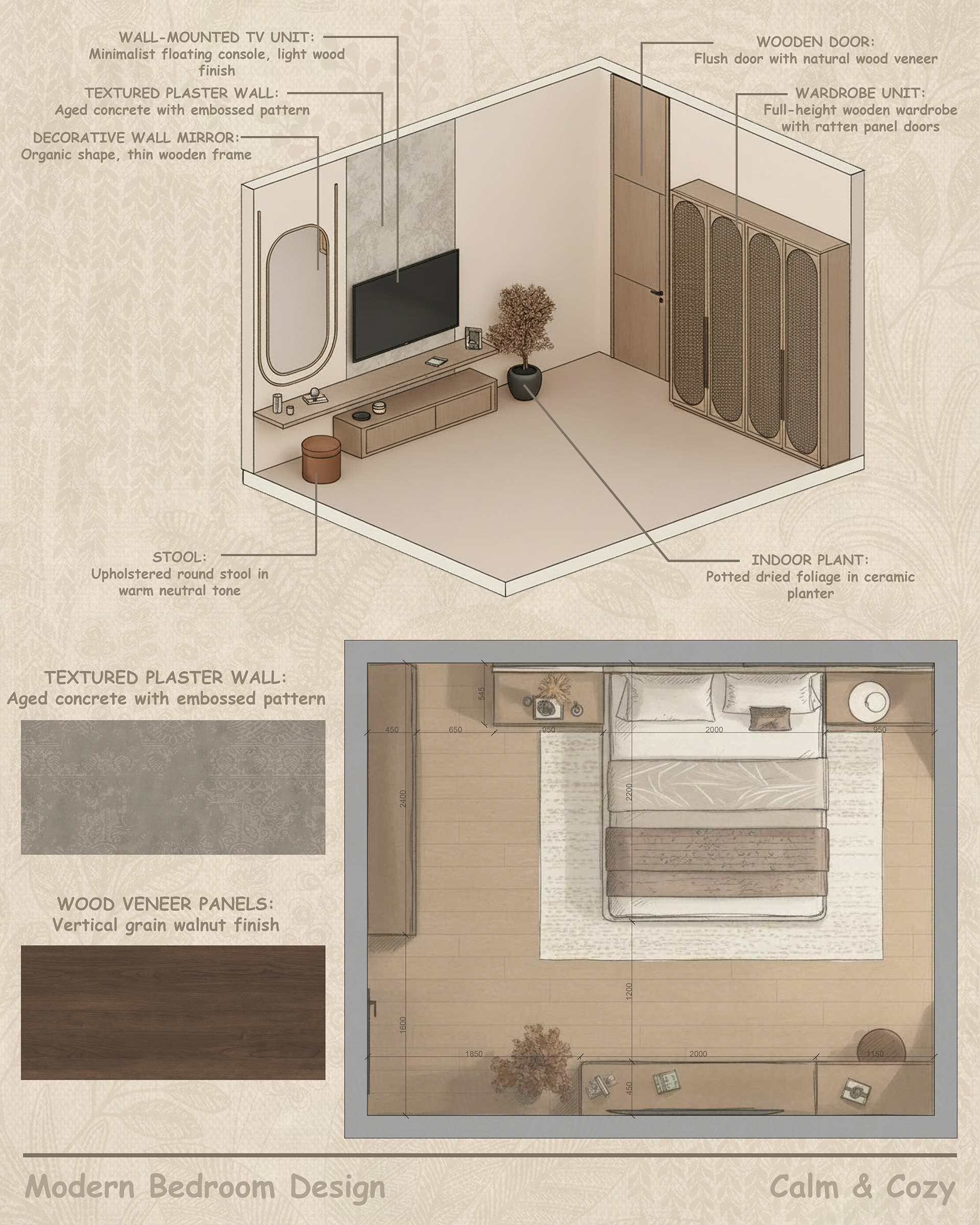 温馨简约风卧室丨阿联酋迪拜-9