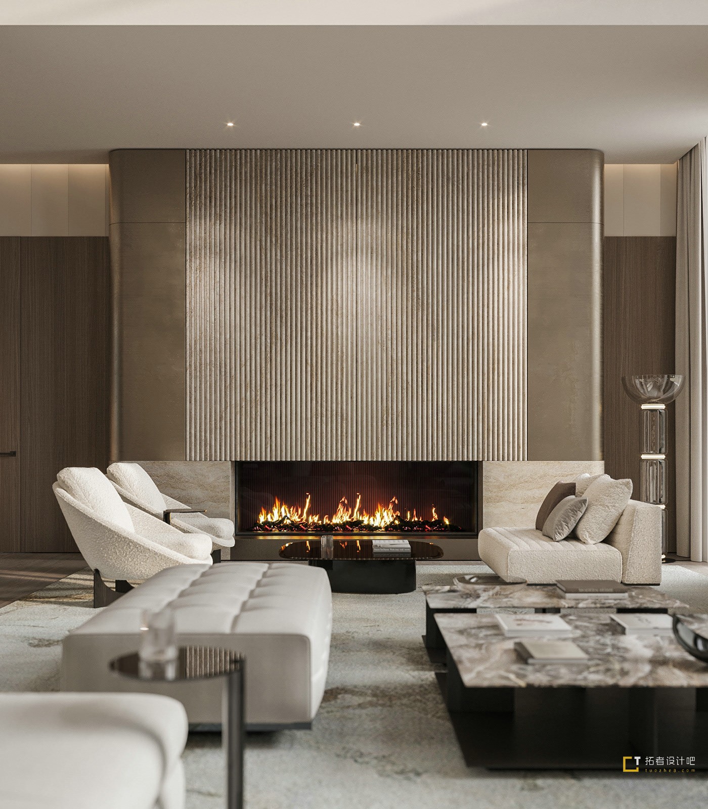 1000平 现代挑空别墅设计！-5