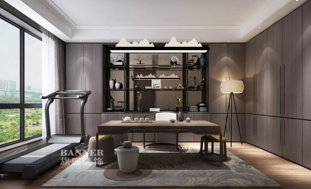 林庄打造现代中式家居,湖城大境 245㎡空间寻觅安宁-24