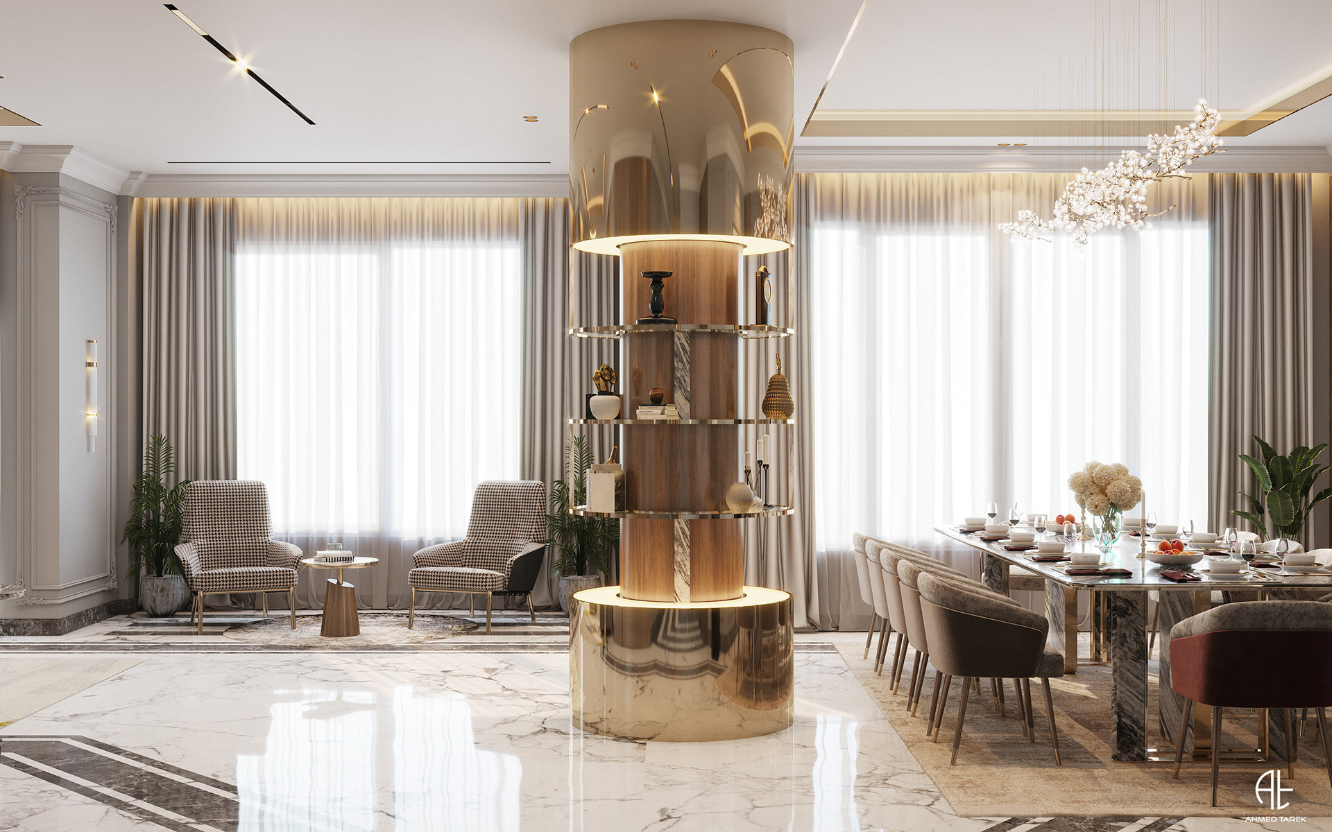 DiamondLu·urious 别墅接待处设计丨埃及开罗丨AHMED TAREK-15
