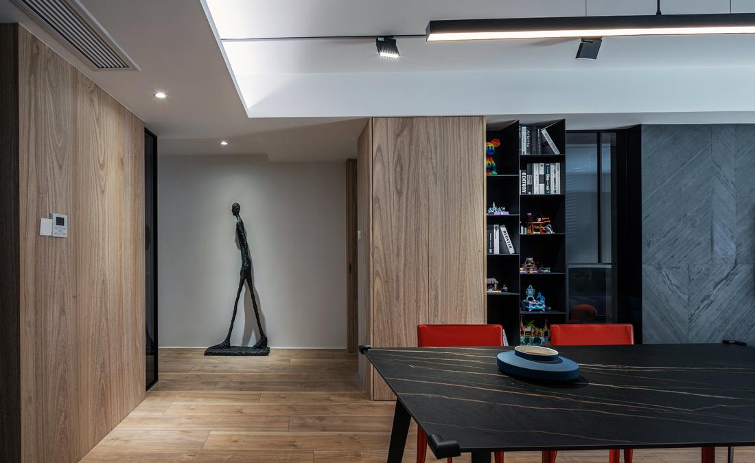 平层空间的黑与木色之美丨莫迪夫设计-10