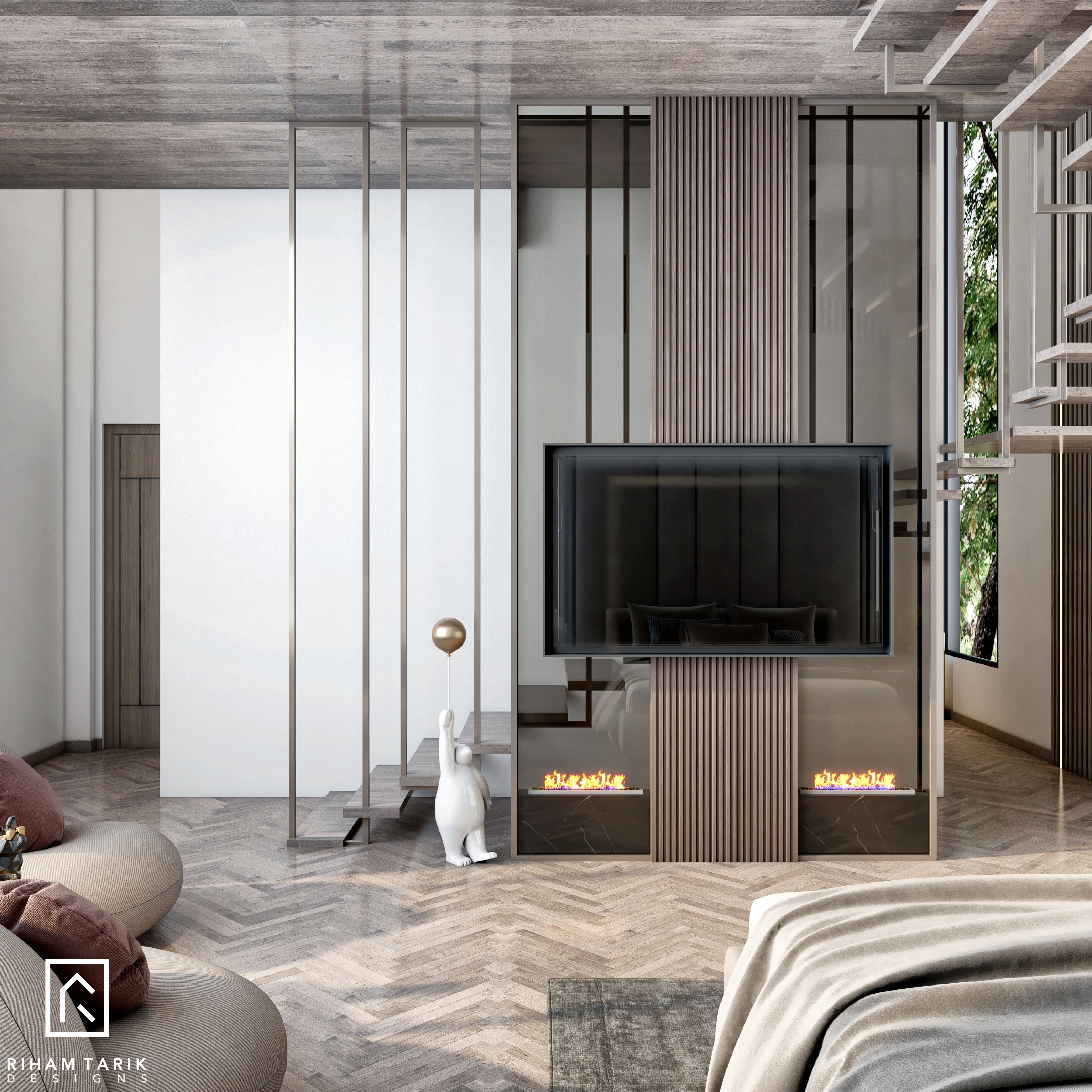 QA | MODERN MASTER BEDROOM , MEZZANINE AND DRESSING-3