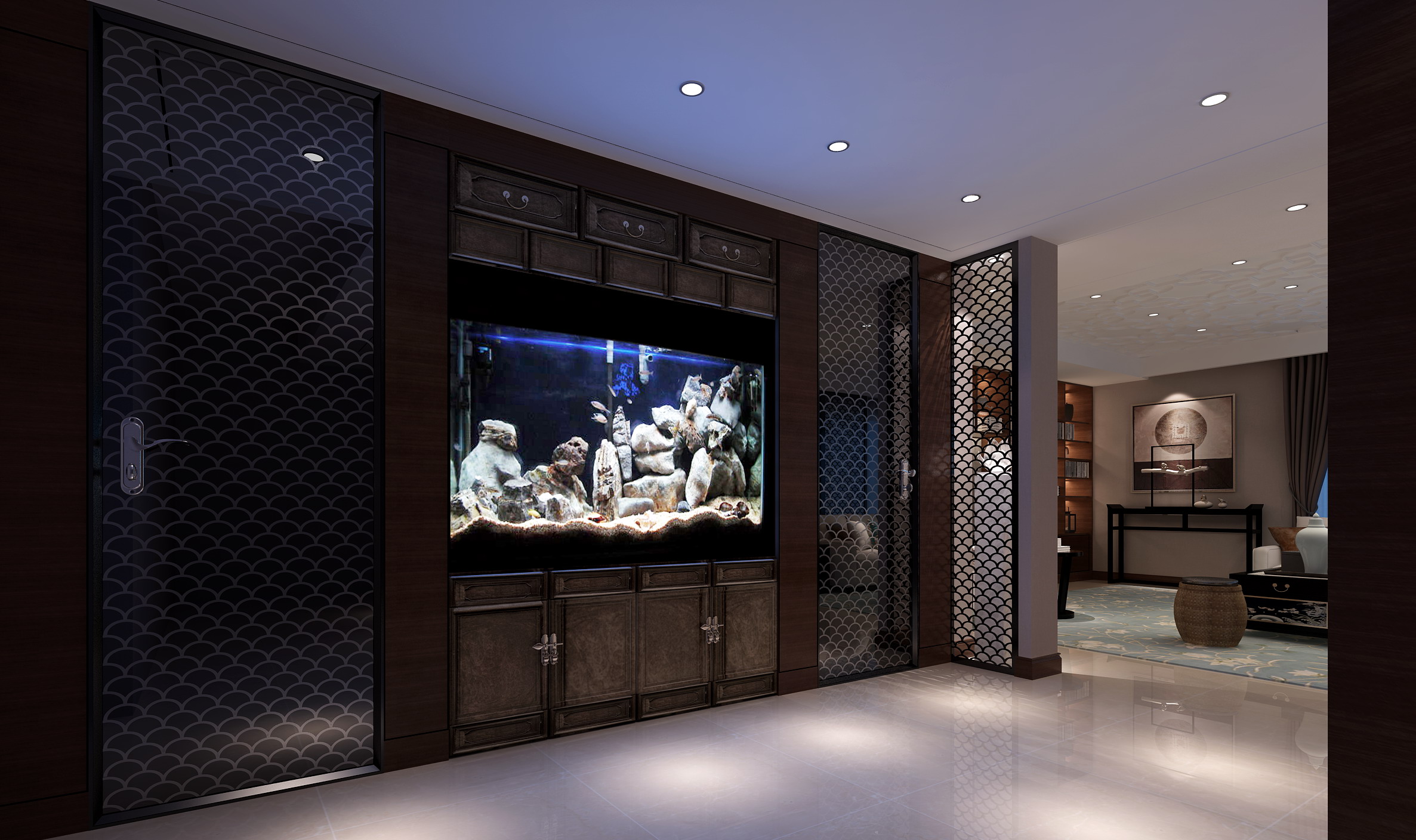 新中式 中式古典 奢华家装别墅样板房-5-32