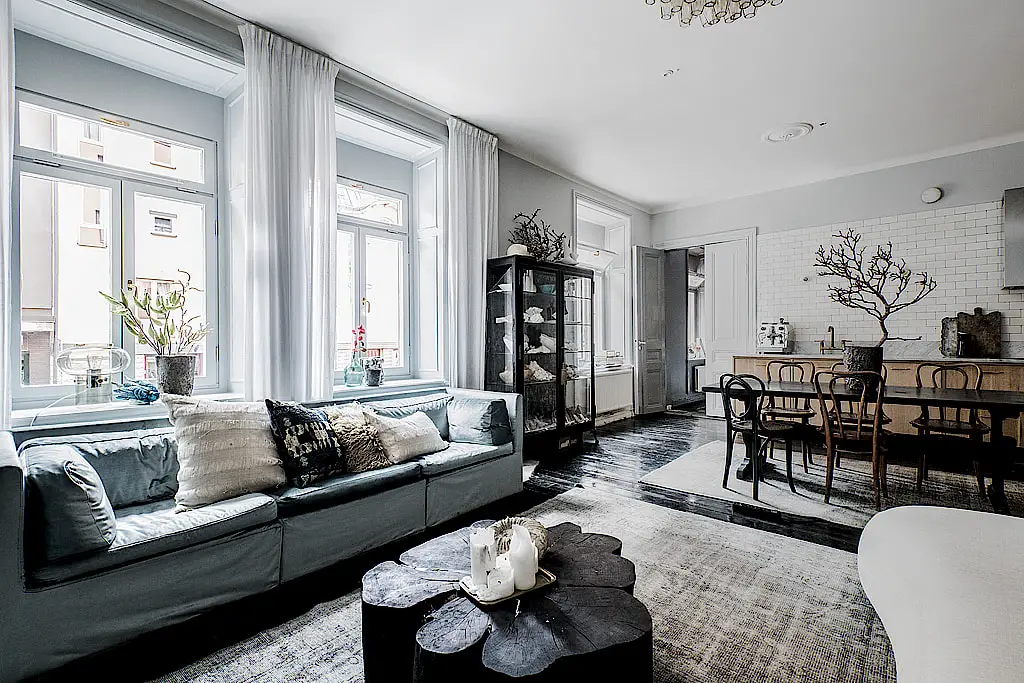 瑞典独特设计公寓，小卧室大客厅诠释精致生活-1