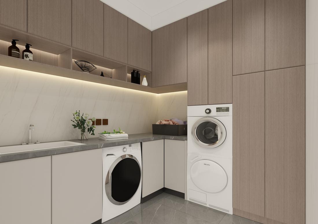 暖色系现代简约住宅设计-11