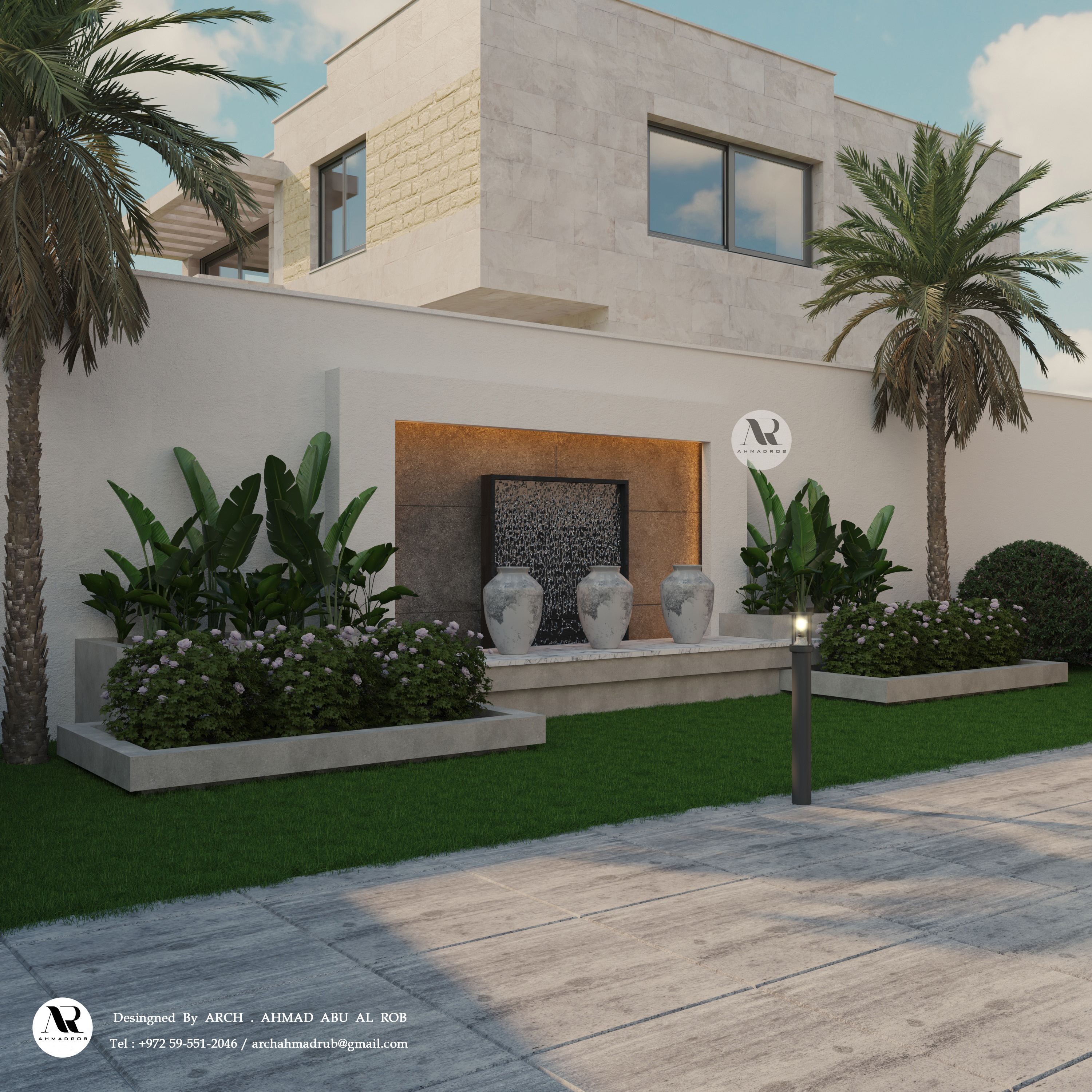 两层房屋户外花园设计-11