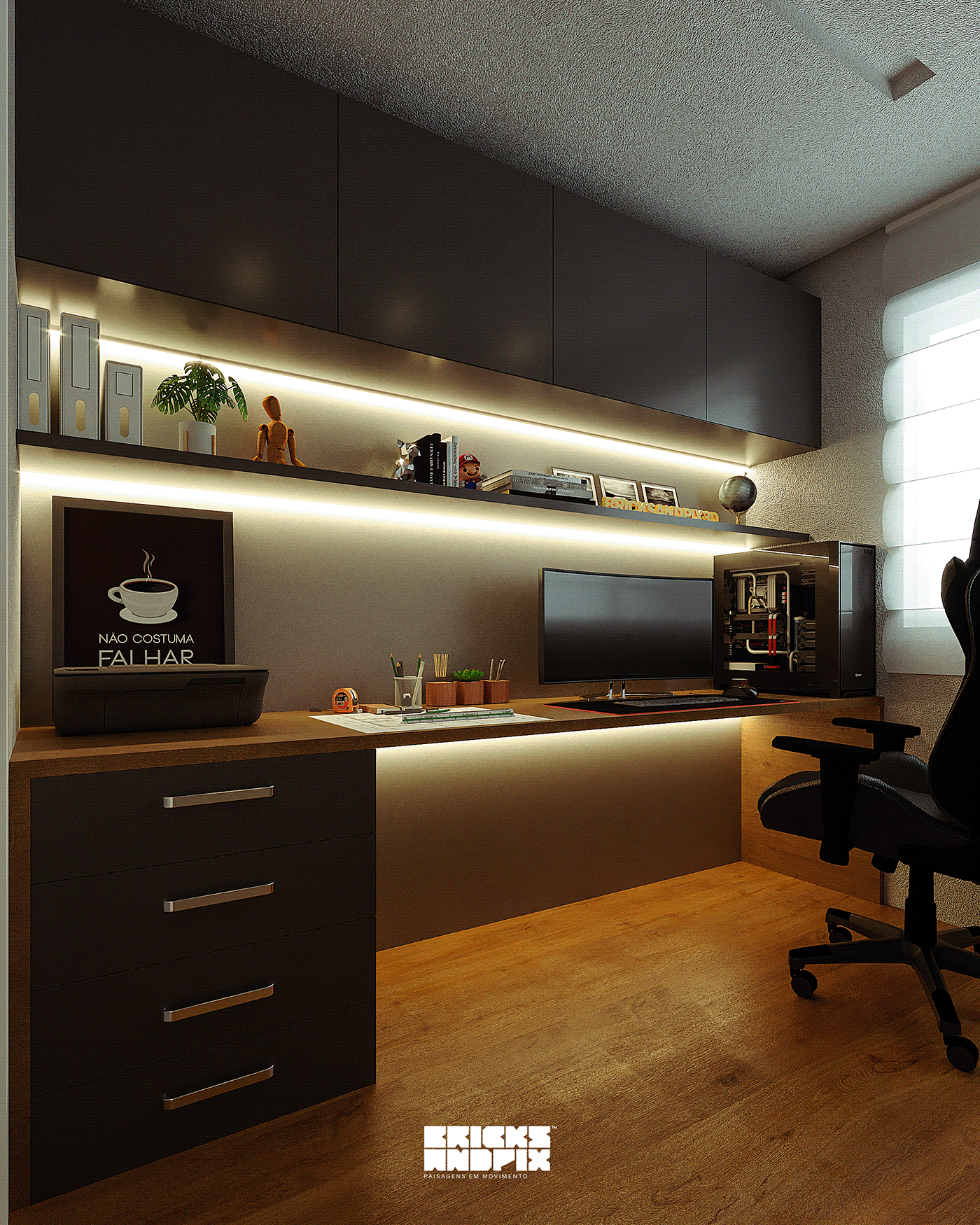 Anastasiya Gushchina丨平层丨HOMEOFFICE BRICKS - CGI-4
