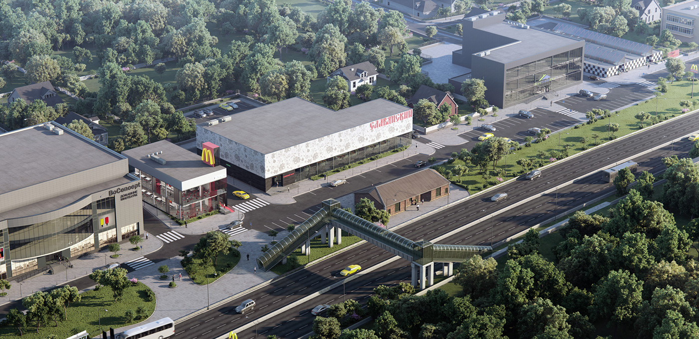 麦当劳,农贸市集与汽车市场的三维全 CG 设计-8