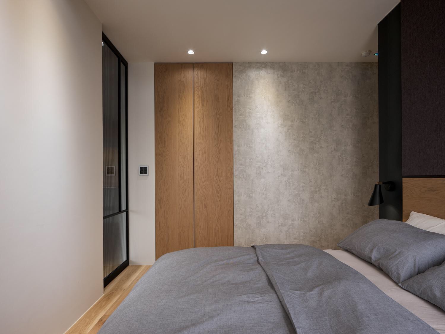 L宅--现代简约灰色调原木风  宇椽室内设计-19