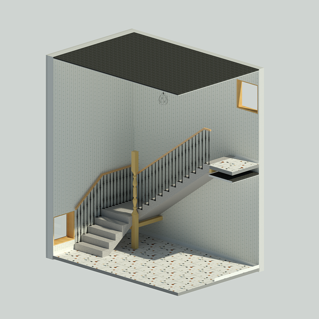 Модель двухэтажного дома + семейства Revit 3D-18