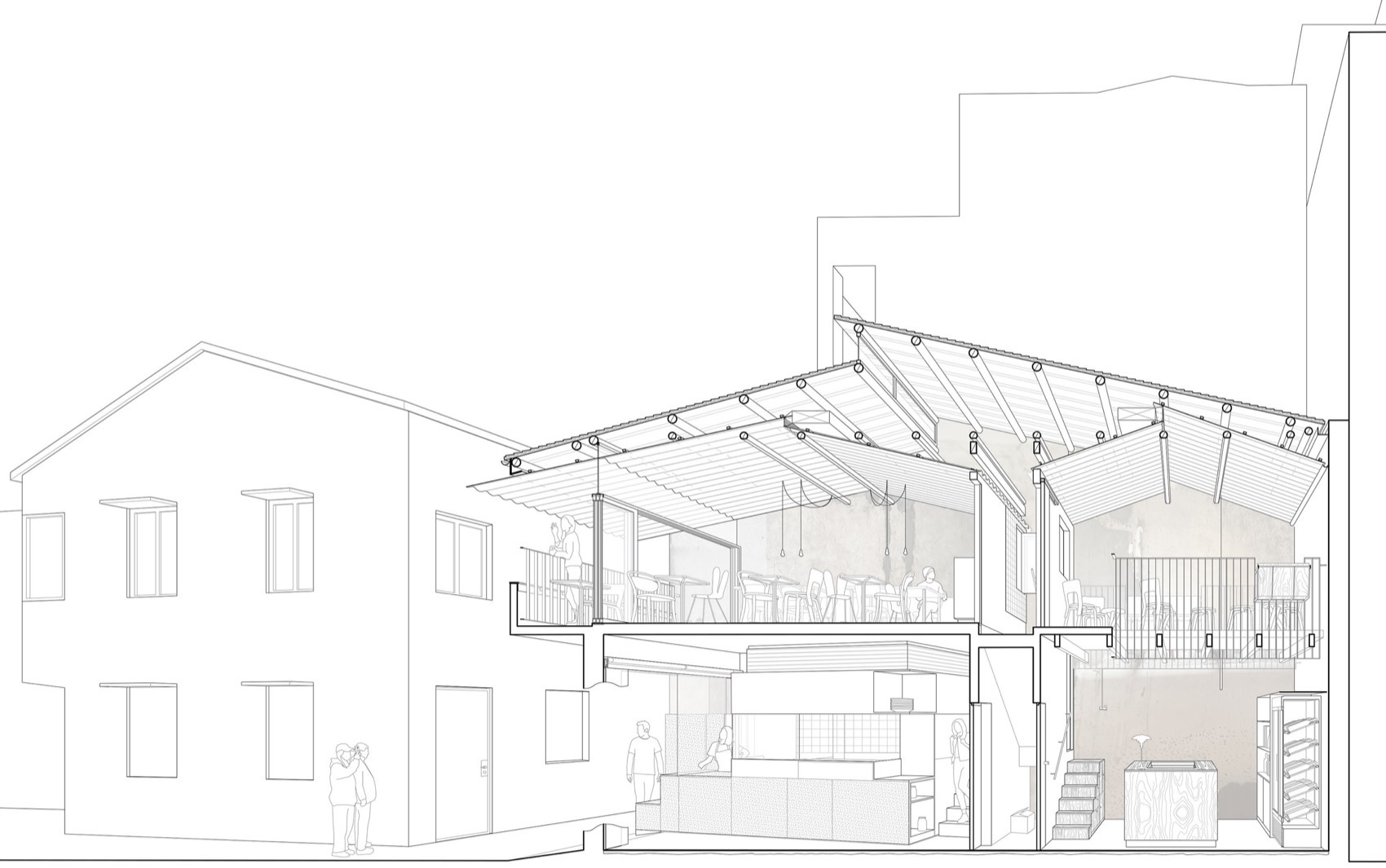 温州菜场的岔路小径 咖喱咖喱+仨井酒吧丨中国温州丨氹边建筑工作室-56