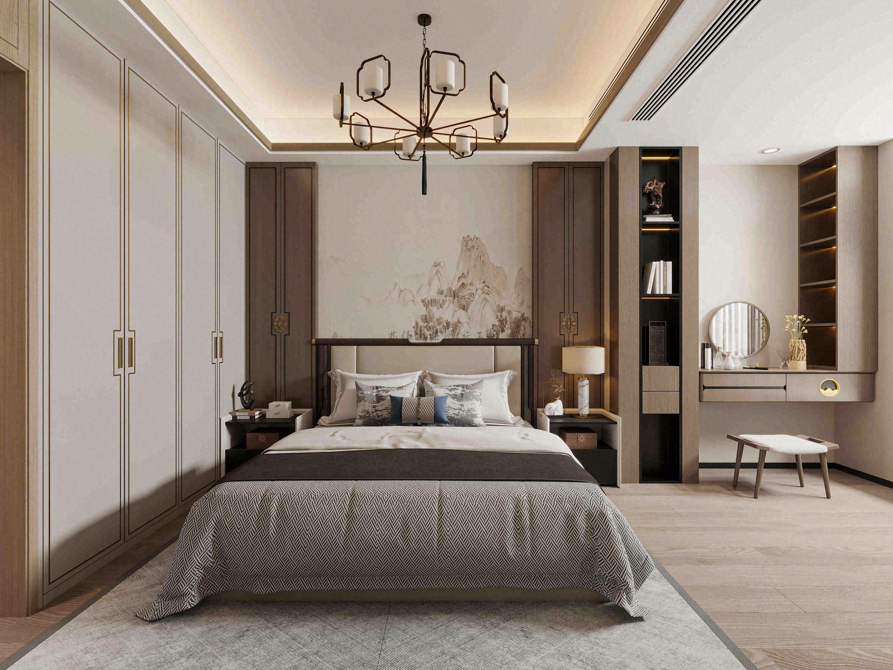 家装/新中式别墅效果图案例-5