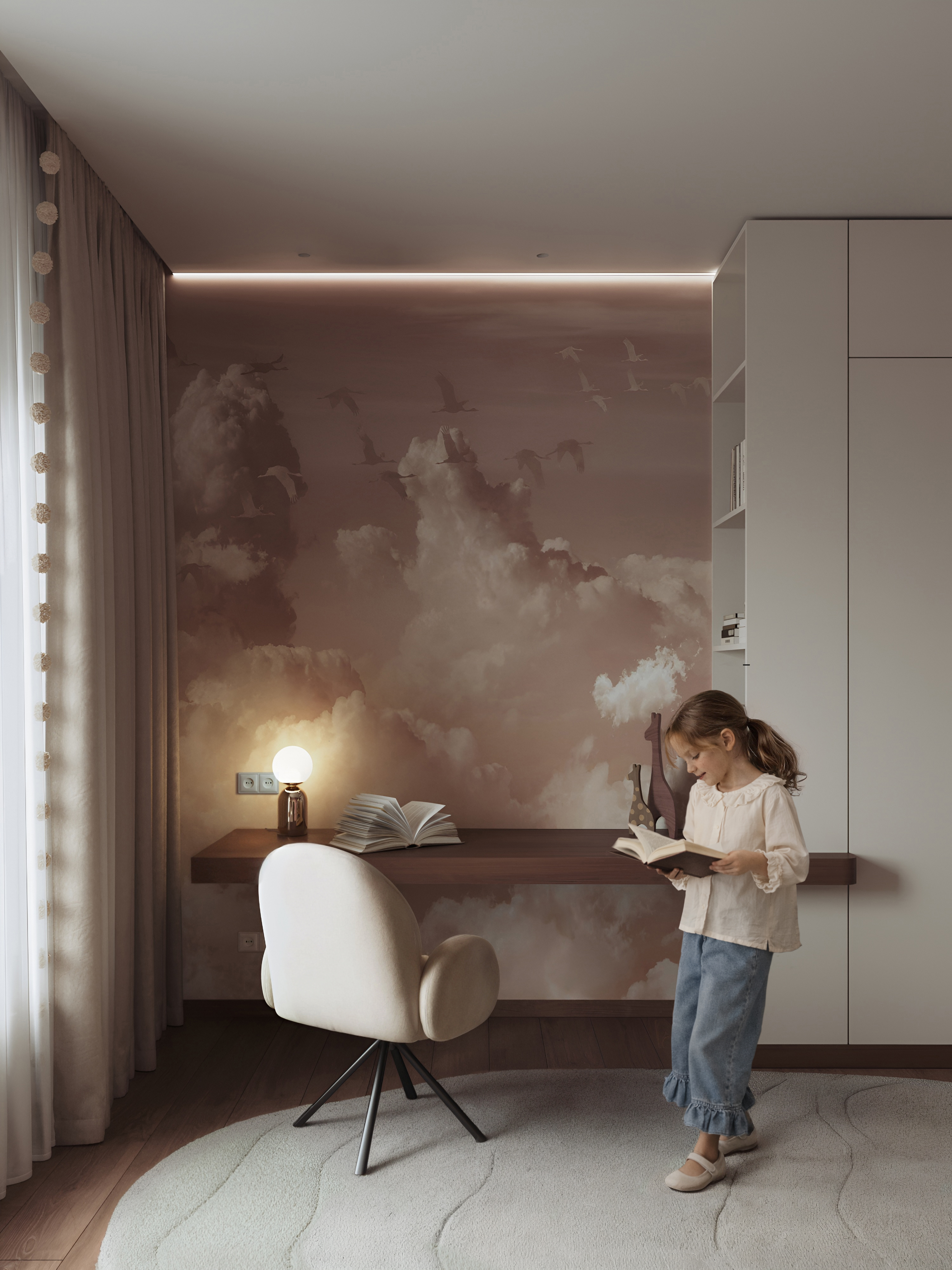 DESIGN PROJECT FOR A GIRL'S ROOM | Детская для девочки-21