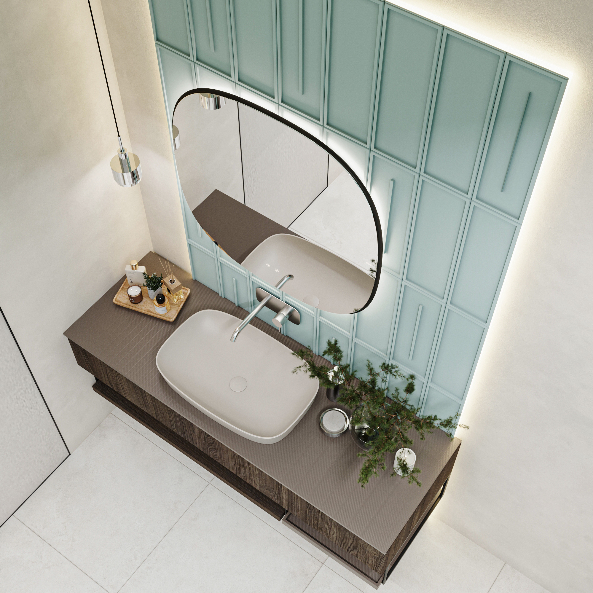 不同浴室的公寓设计-10