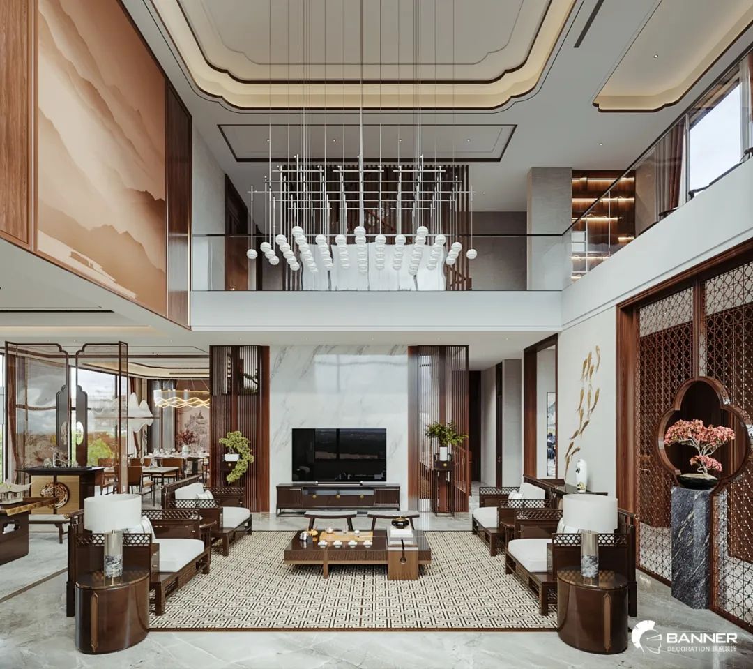 新中式别墅空间的诗意与优雅丨赵振庭-17