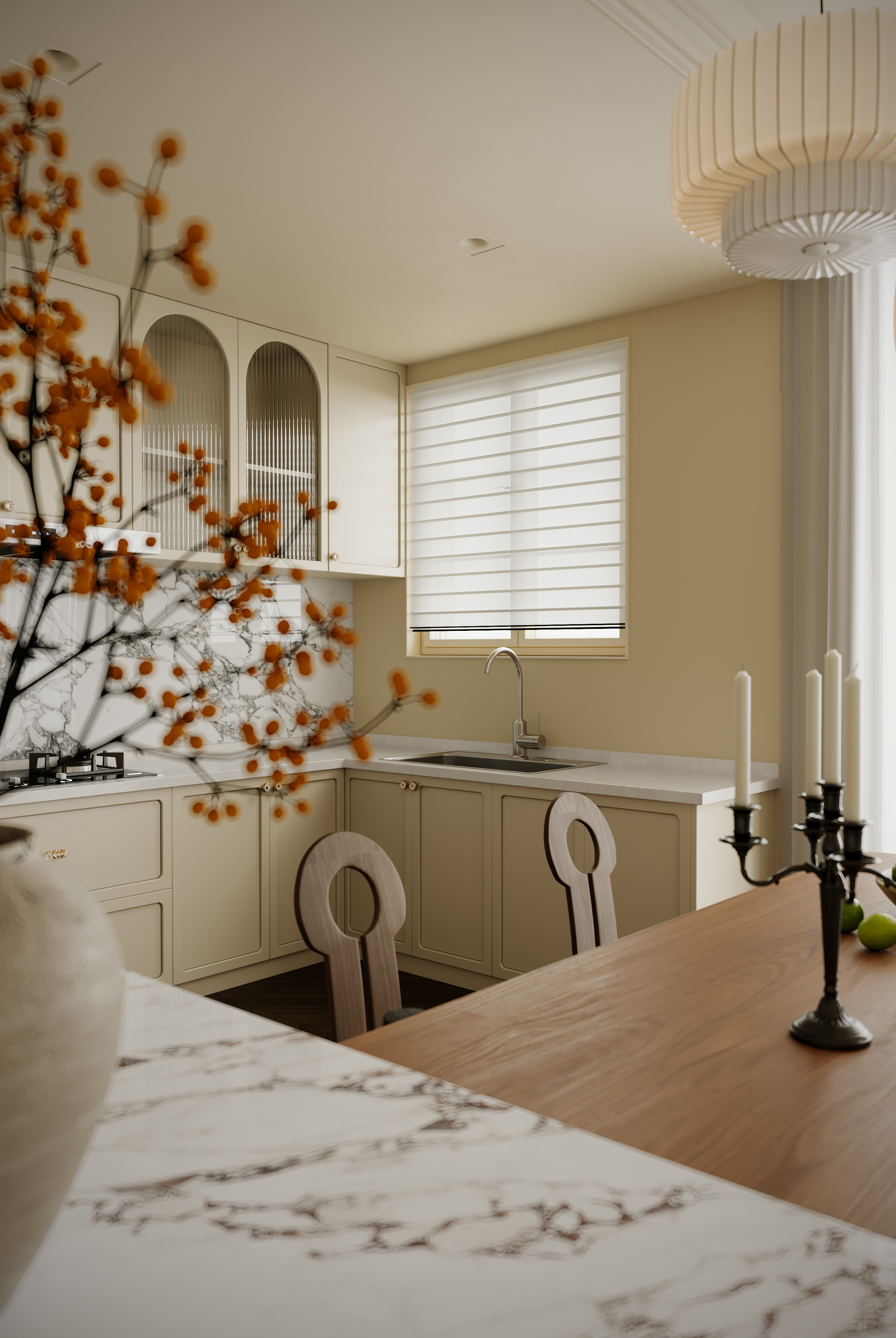 近期渲染作品----奶油色私宅-10