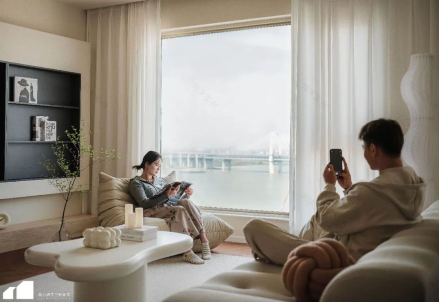 奶油风私宅设计丨留白屿下空间建筑-16