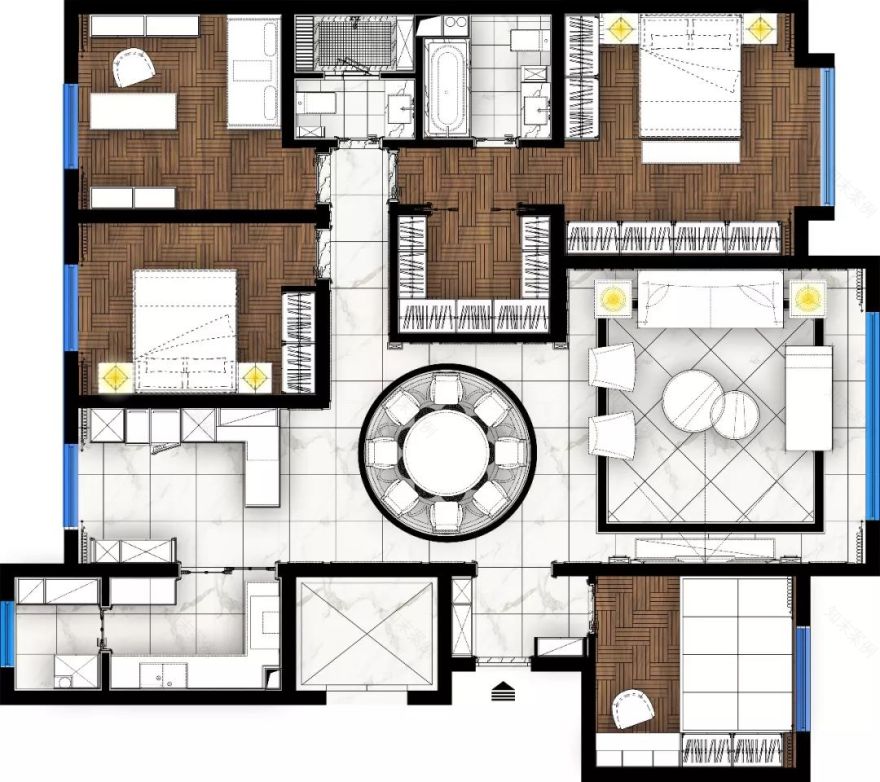 现代轻奢一抹孔雀蓝-86