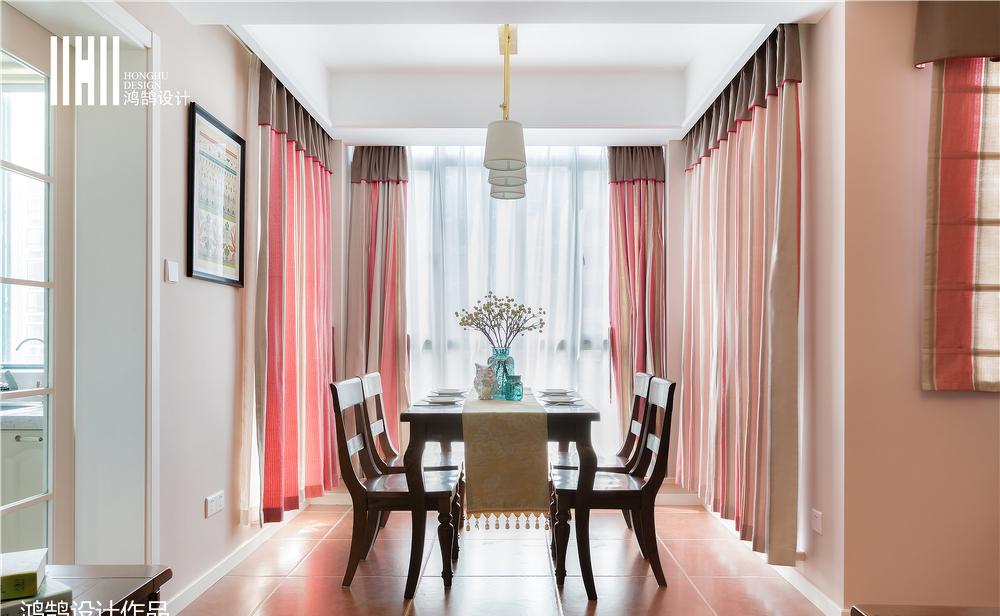 河景花园 120㎡现代美式公寓 | 粉色条纹的俏皮优雅-3