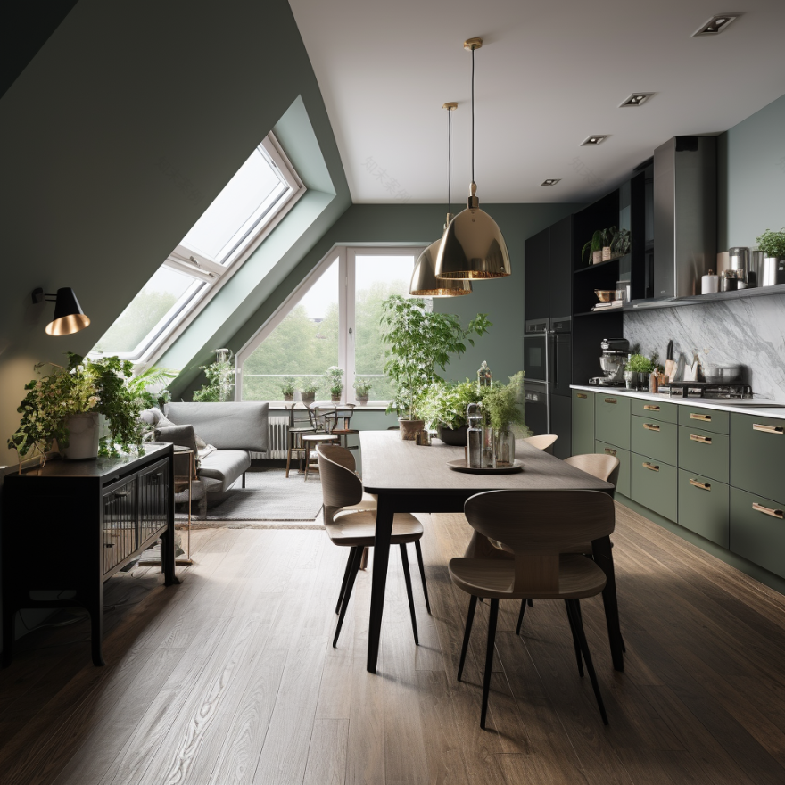 自然韵味:森林意象下的璀璨厨房-19