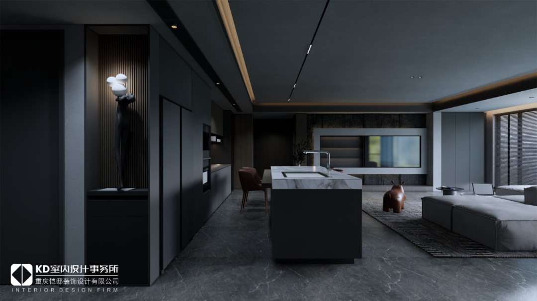 高级灰的温柔魅力|壹号半岛165㎡现代简约之家丨中国重庆丨KD室内设计事务所-34