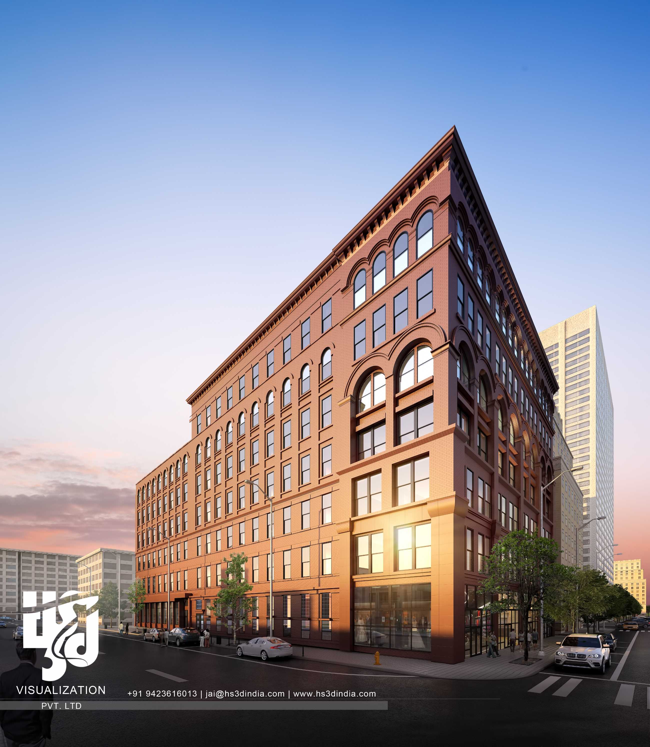 HS 3D 印度打造惊艳夜景商业建筑-26