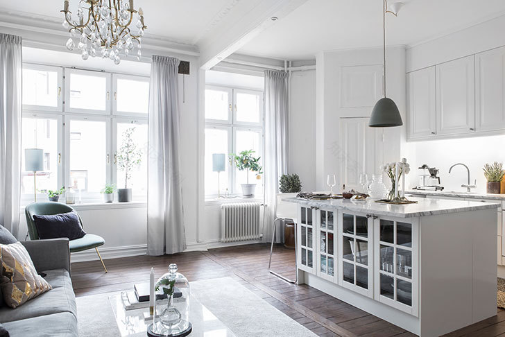 瑞典 53 平米白色温馨小公寓-3