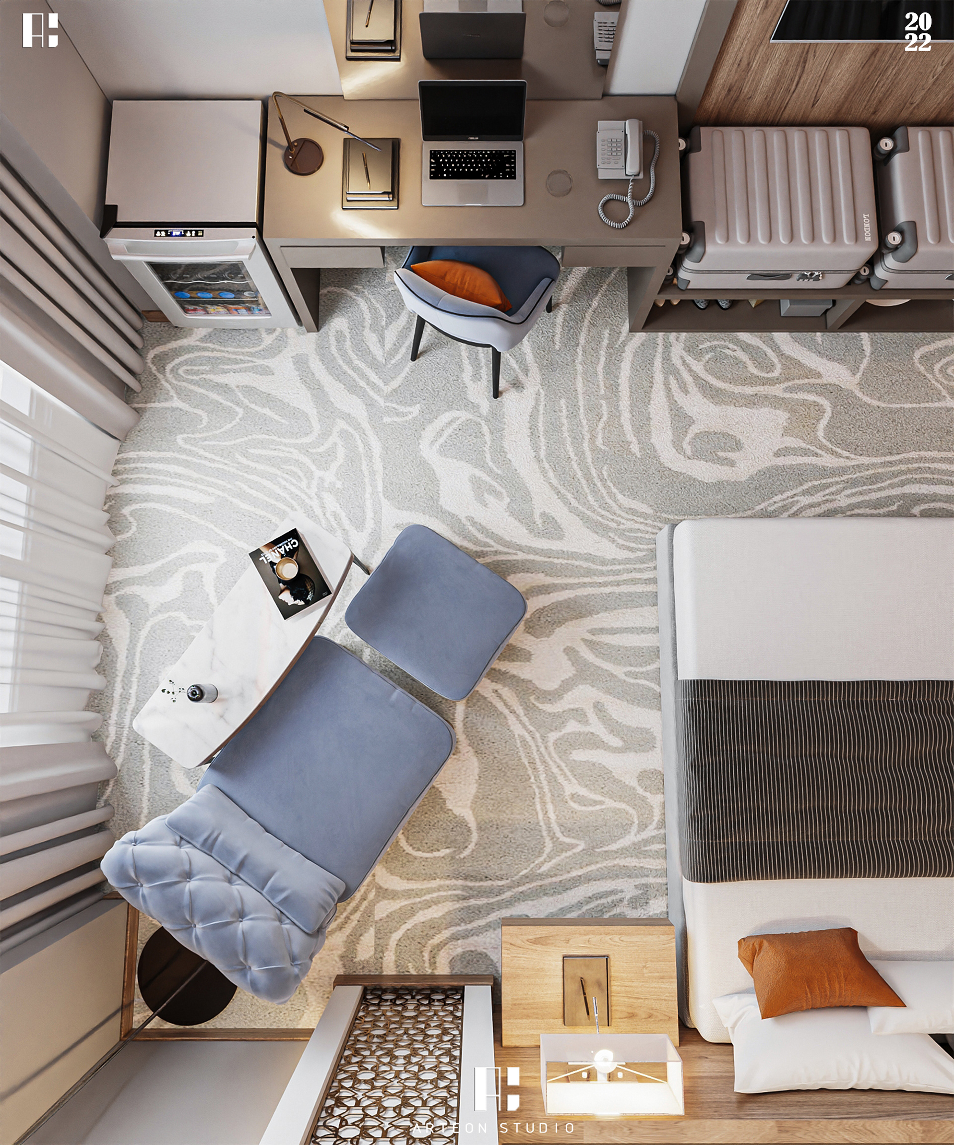 SINGLE HOTEL ROOM 室内设计-16