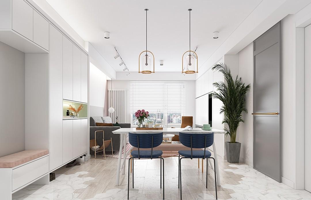 全能格局,珊瑚橘色点缀的玖雅平层设计-106