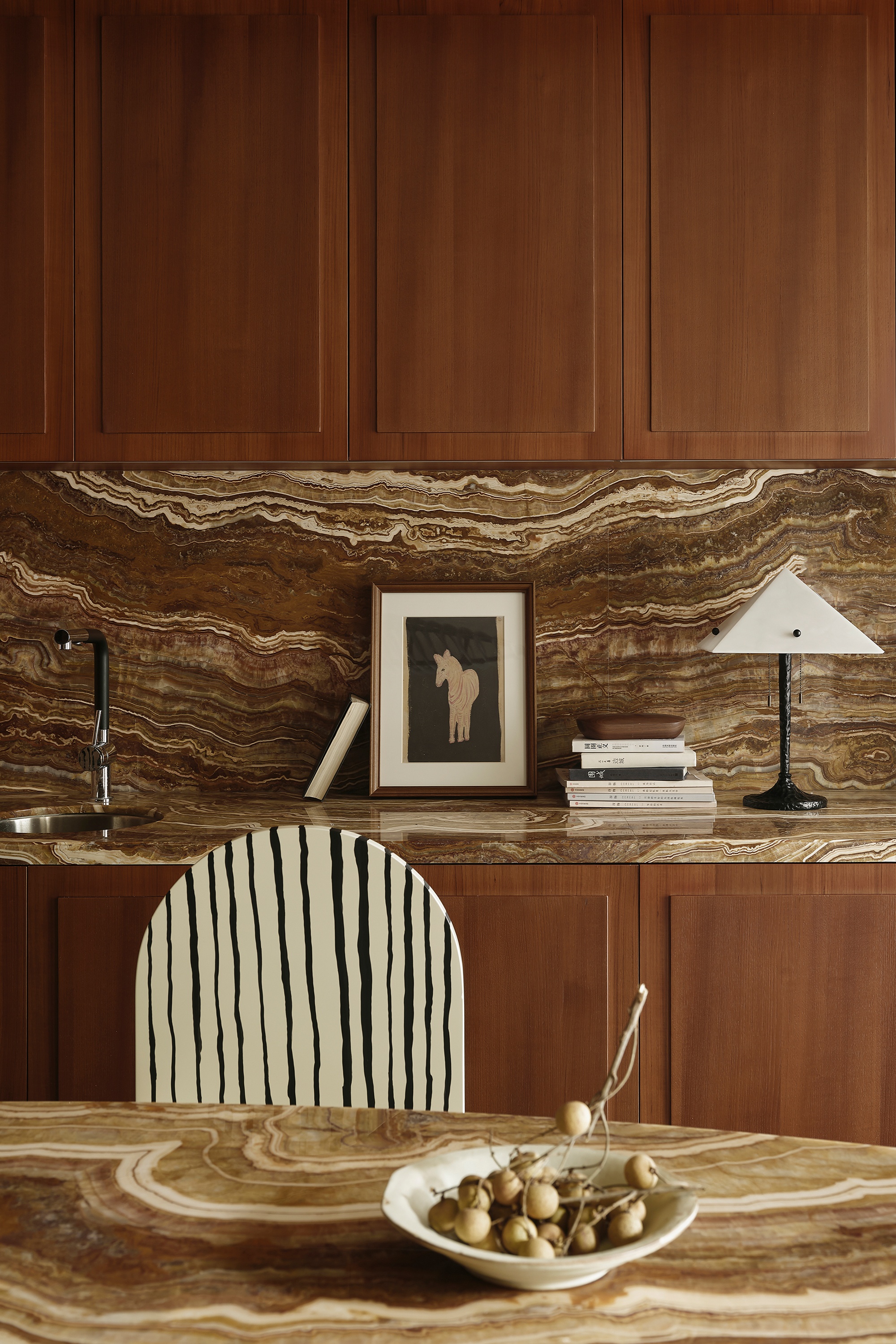 杭州翡翠城大平层“老钱风”设计丨中国杭州丨有斯设计-15