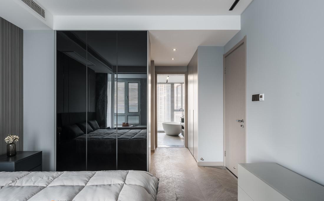 极简黑白灰空间中的宁静“蓝”-18