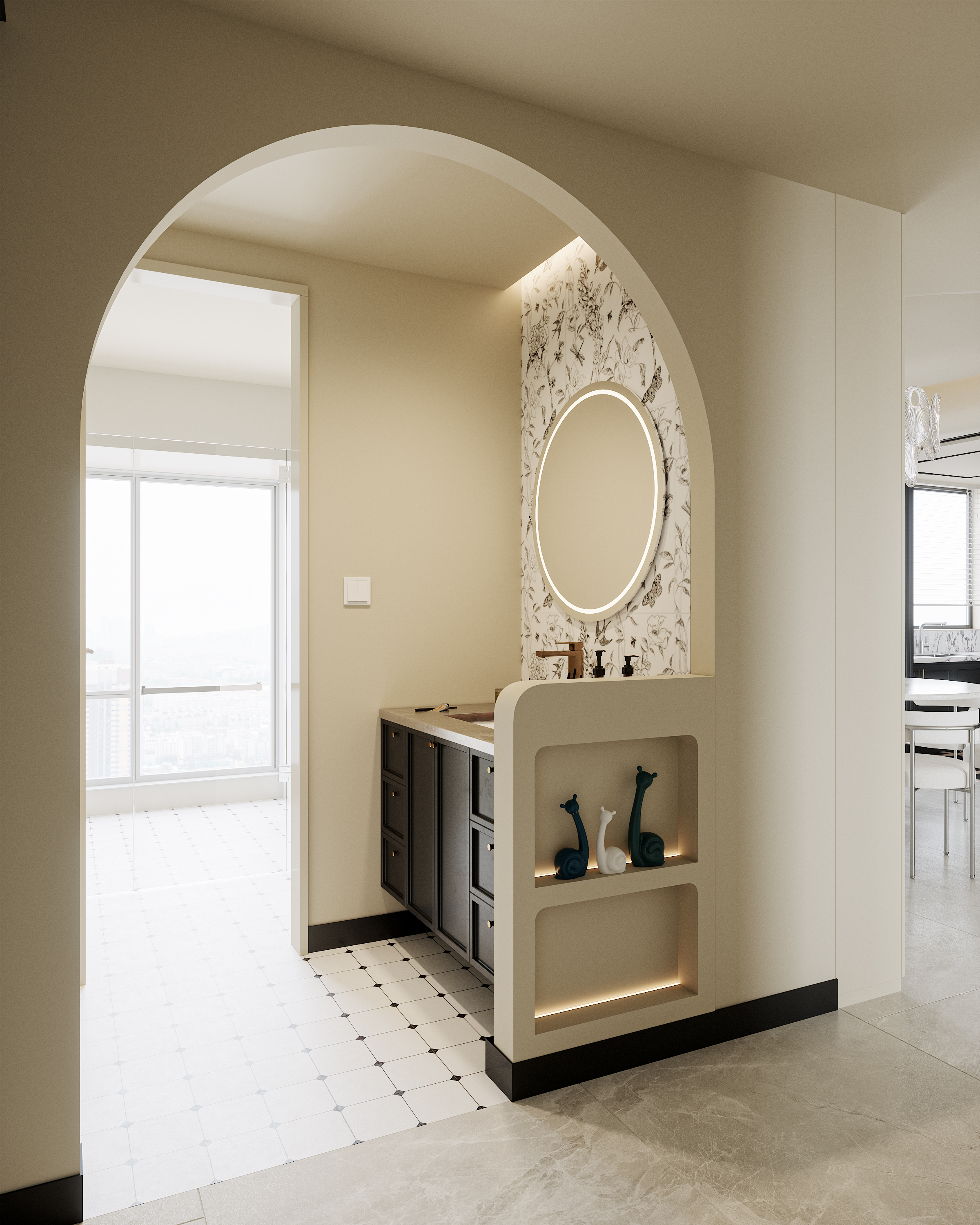 宏发前城现代法式奶油风住宅丨壹梵设计-11