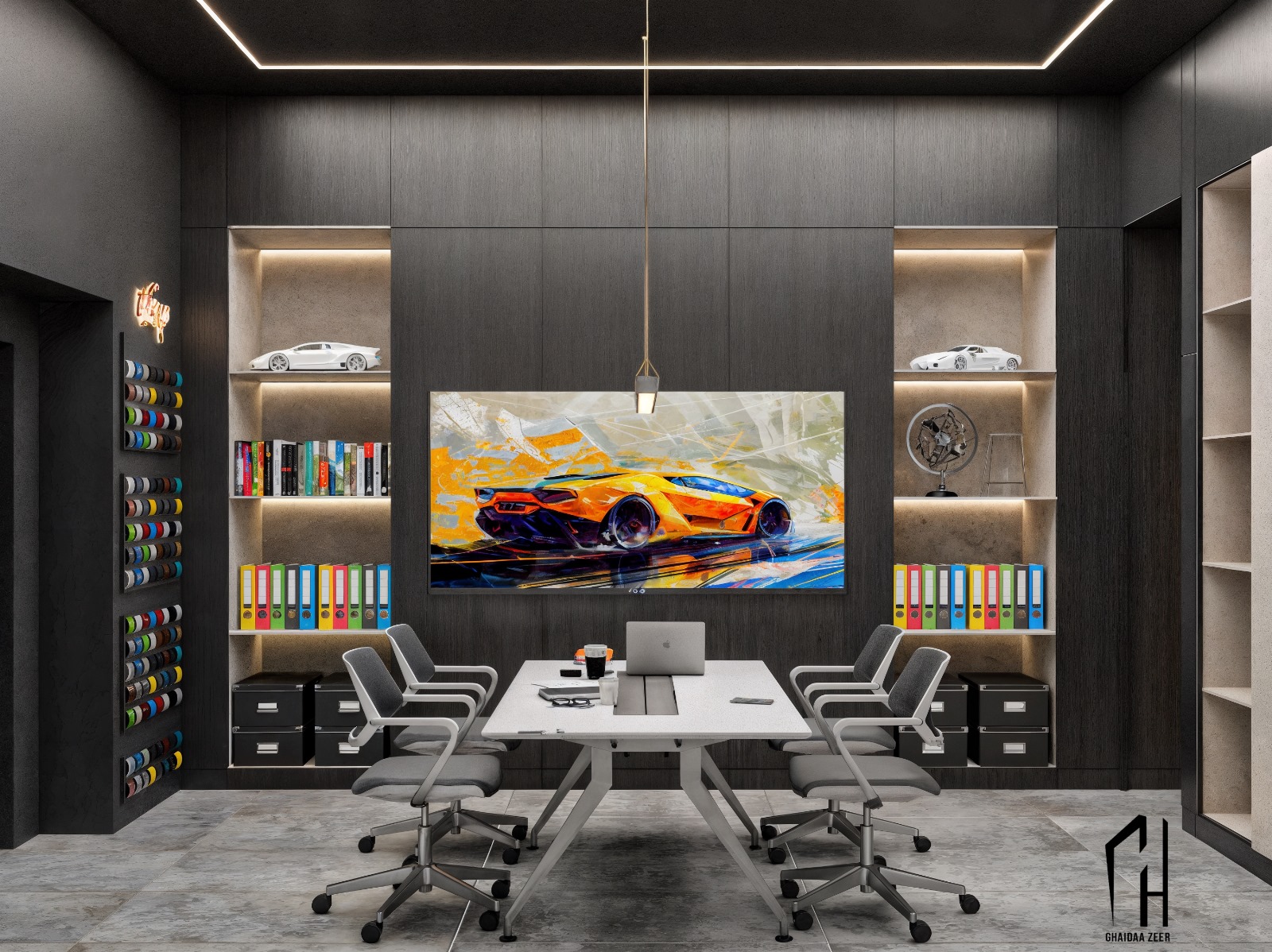 美国豪华汽车定制店室内设计-14