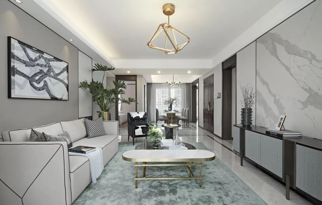 华墨国际设计 | 广州万达城 120㎡样板房，绿色春风拂心弦-14