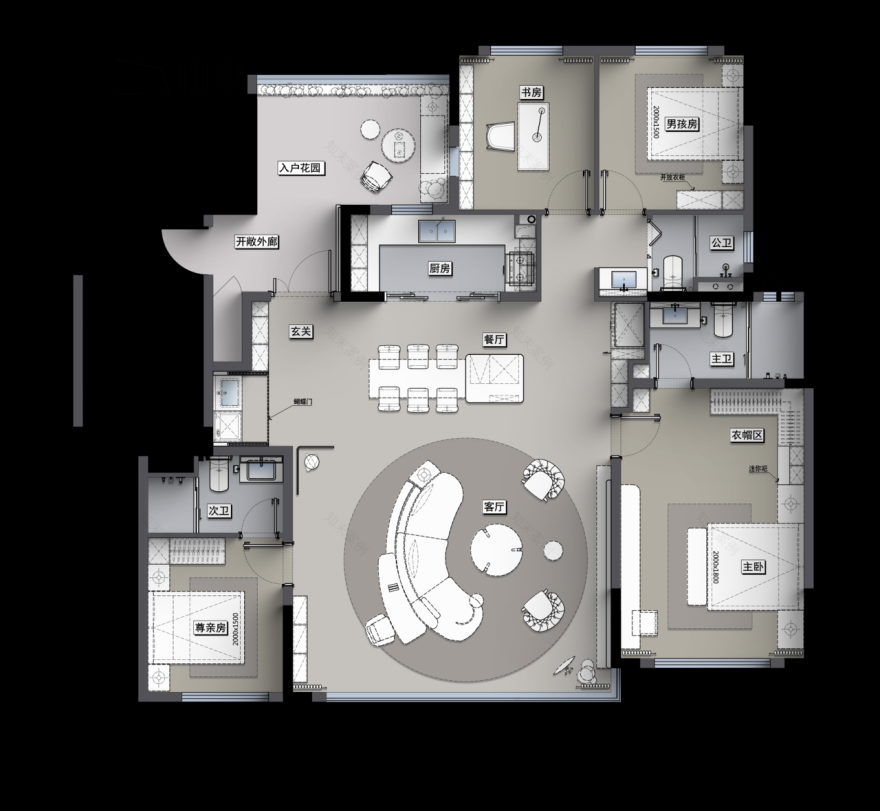 蜜尔设计 | 成都万科·锦上扬华115m²&125m²&143m²样板间-90