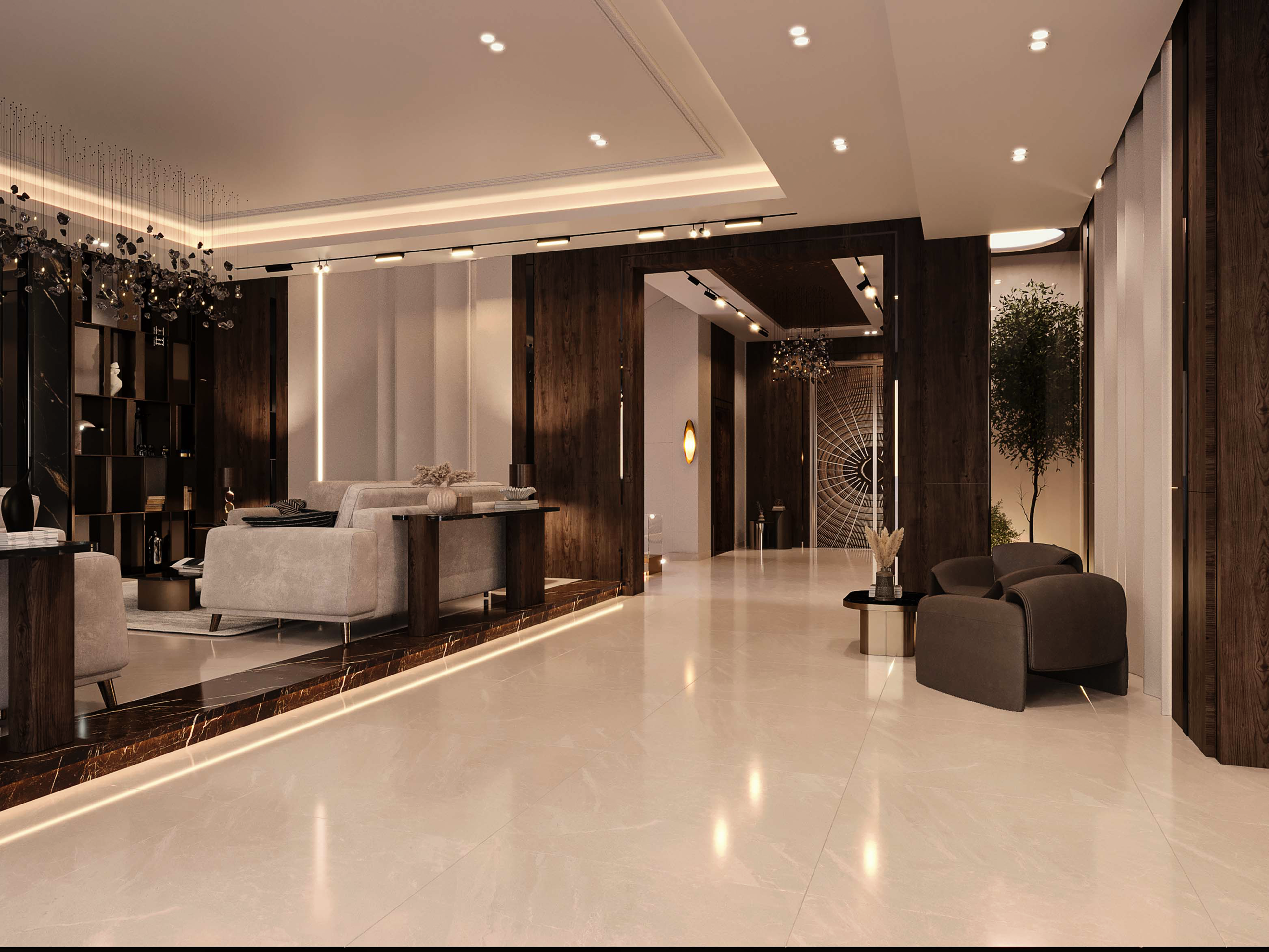 奢华别墅大堂及接待处丨Yasmin Samir-20