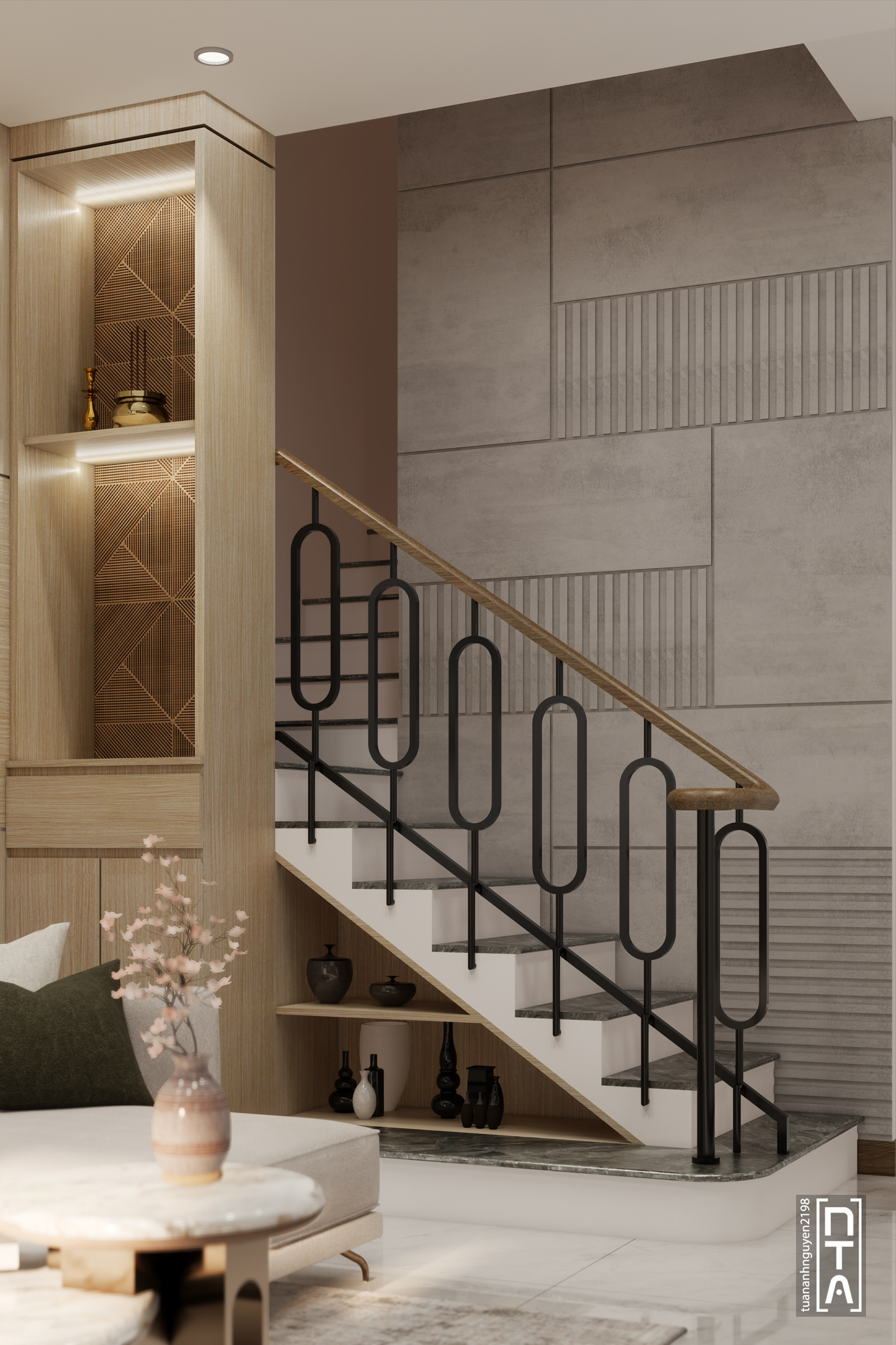 Townhouse- Livingroom and Kitchen interior-8