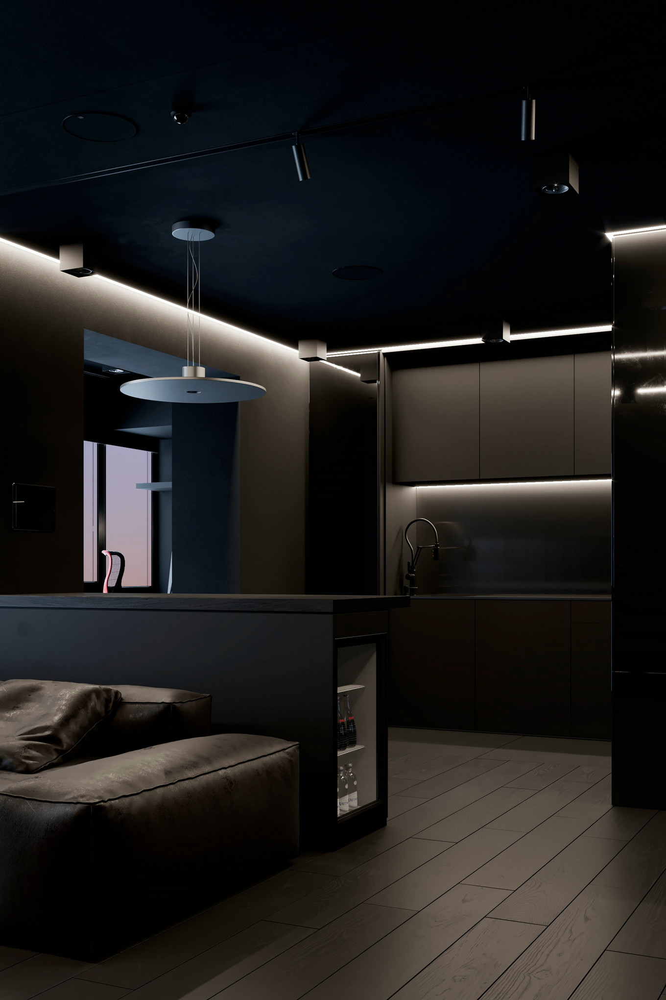 高级黑+工业风,帅气而个性的生活居所-20