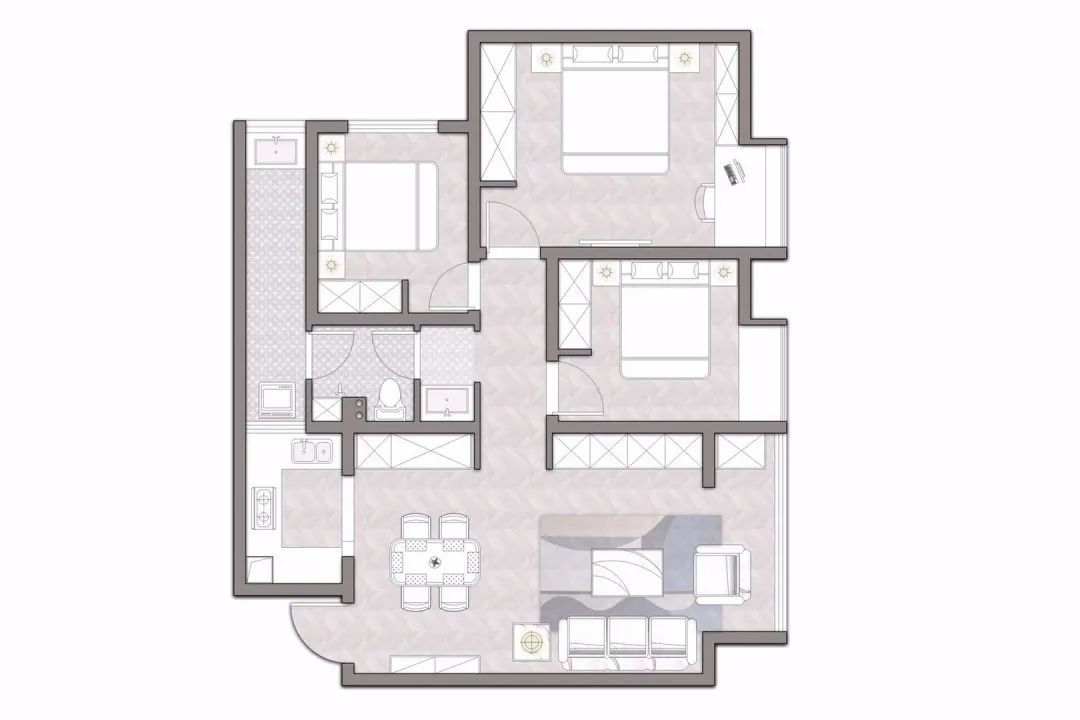 四川自贡 89㎡红蓝撞色家,定制父母宜居空间-3