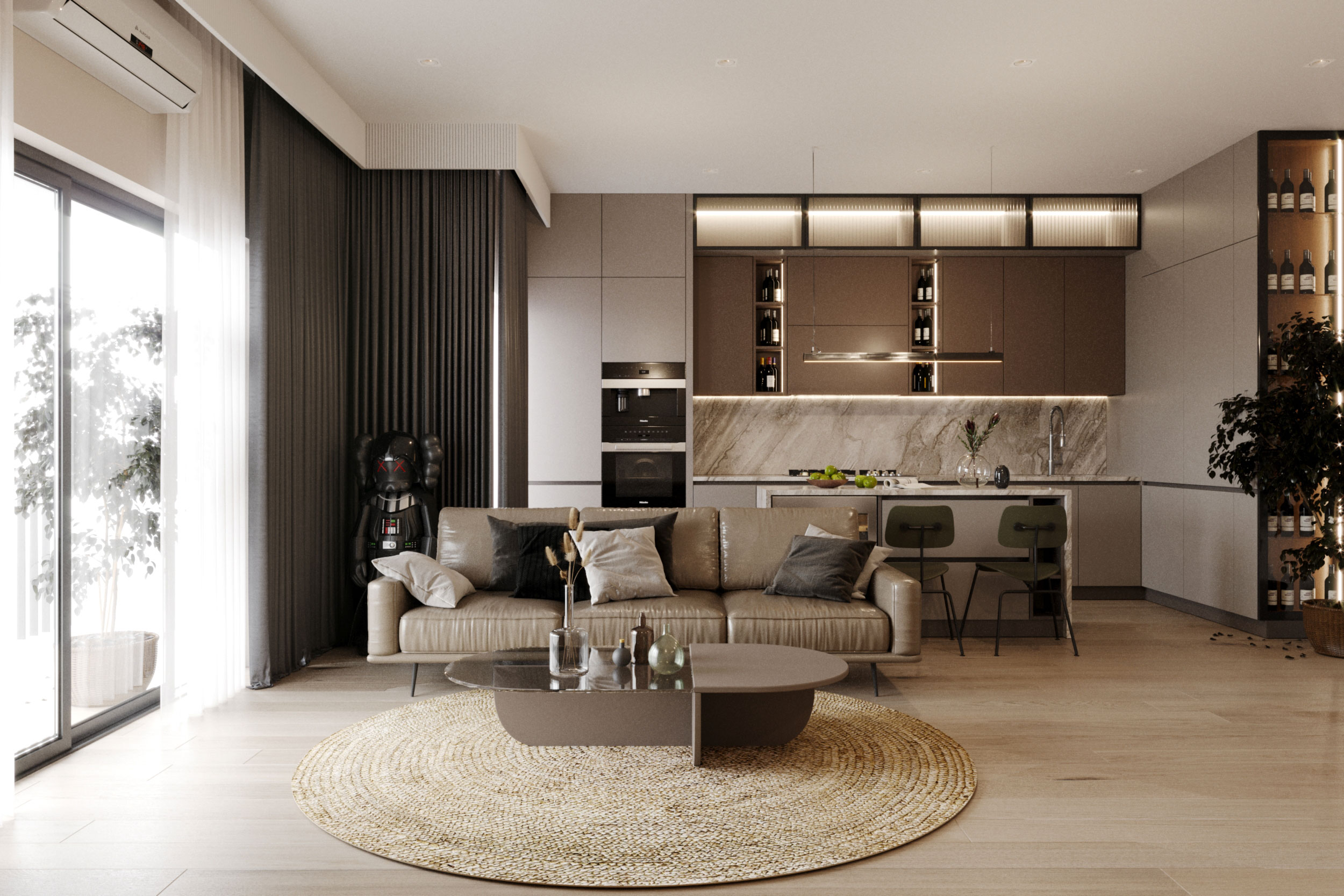 Kitchen open to living room-1