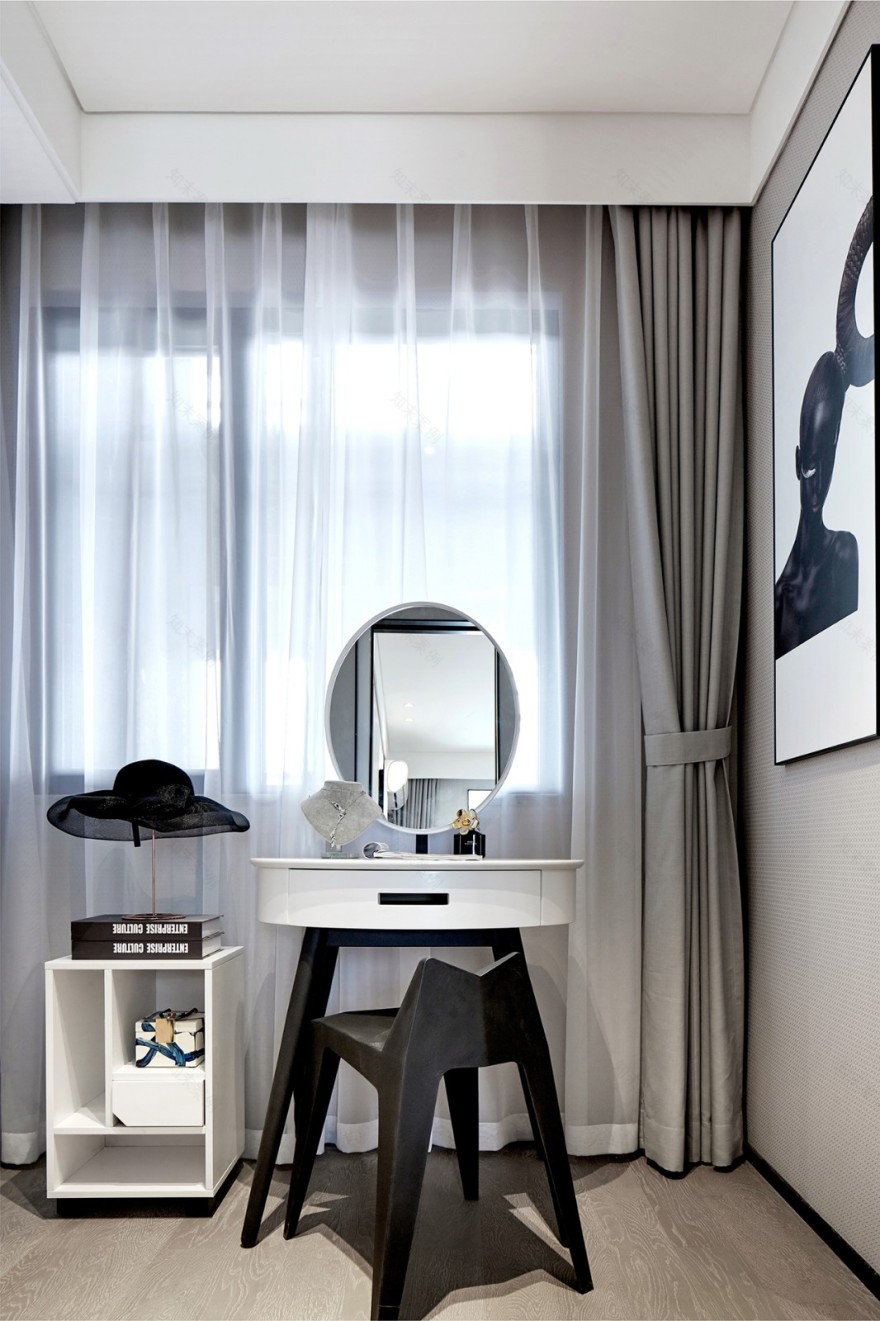 80㎡黑白设计样板间,简约即是美! 九度空间软装设计-30