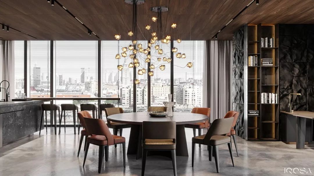 乌克兰 IQOSA 工作室打造野性公寓,粗犷与精致的完美融合-14