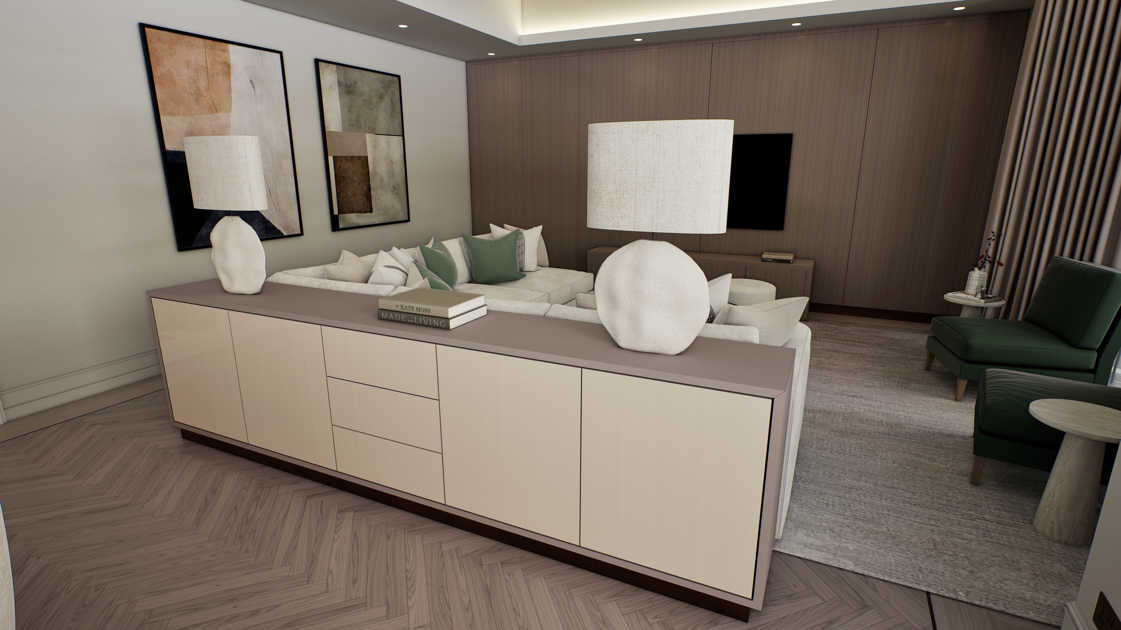 Kitchen & Living Area Visualization — Richmond, UK-27