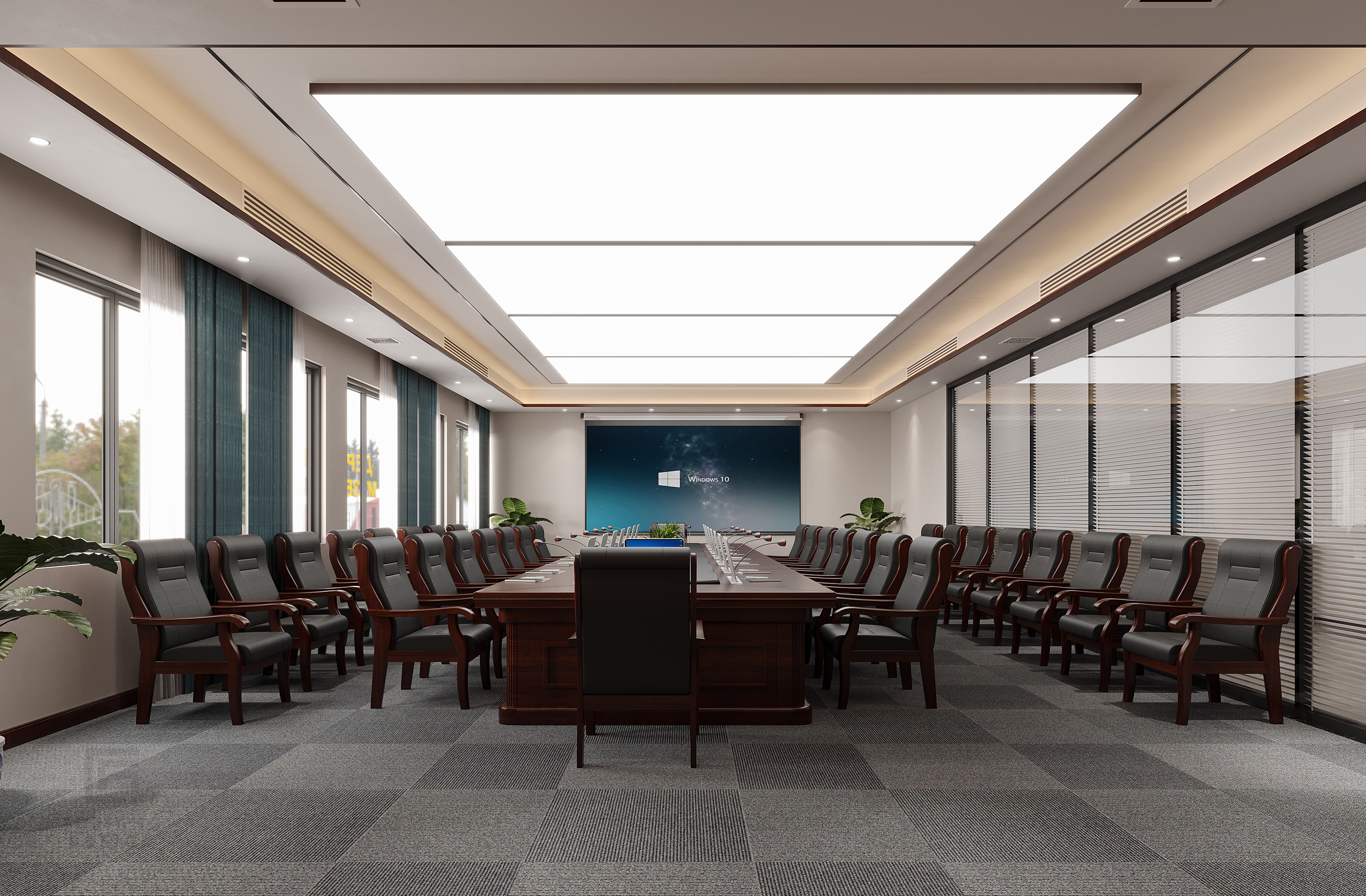 办公设计分享，“东方意蕴”新中式风办公室-4