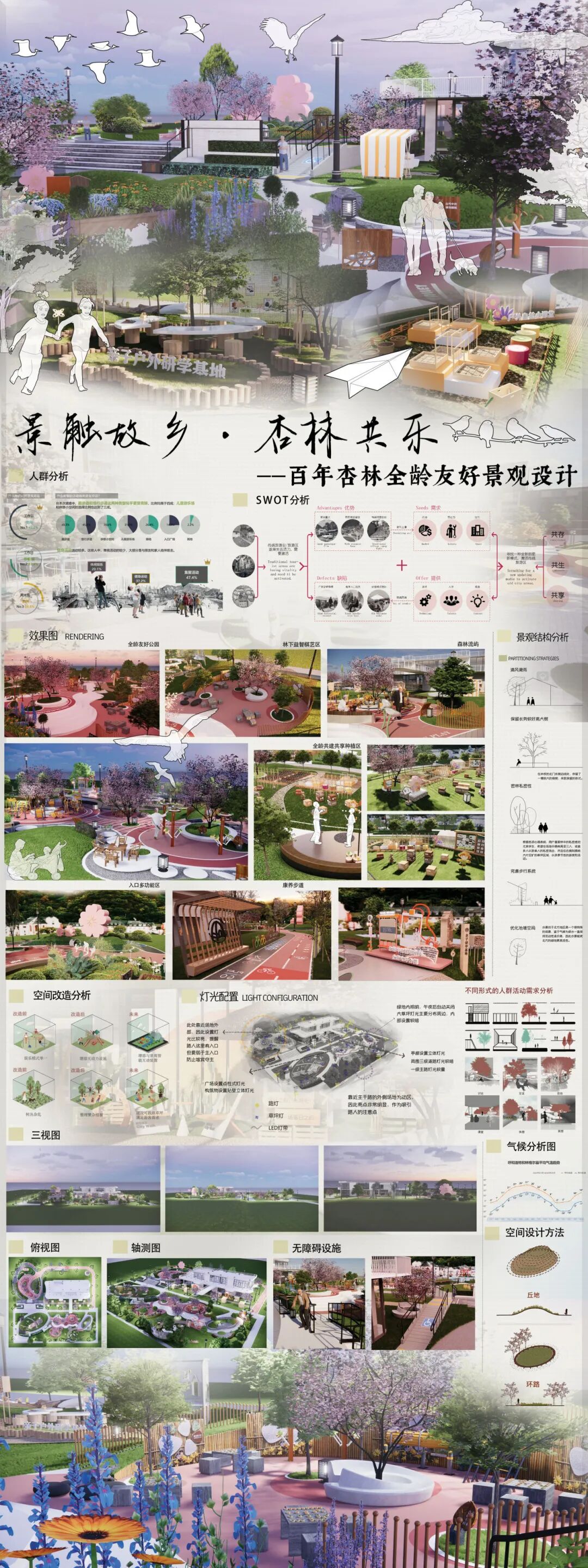不织布也能做景观毕设？历史故事/民间习俗+田野的植物色彩相结合！以“杏花节”为主题设计的全龄友好活动公园-11